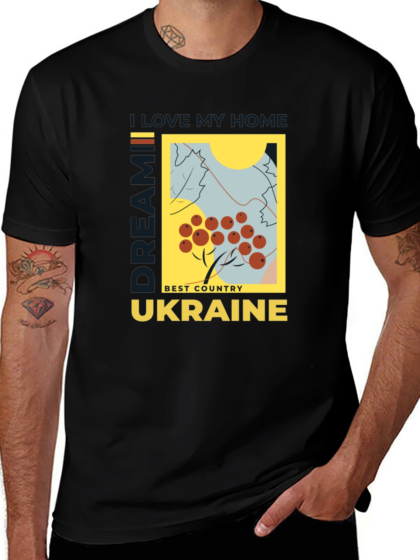 Ukraine Pride T-Shirt - I Love My Home Ukraine