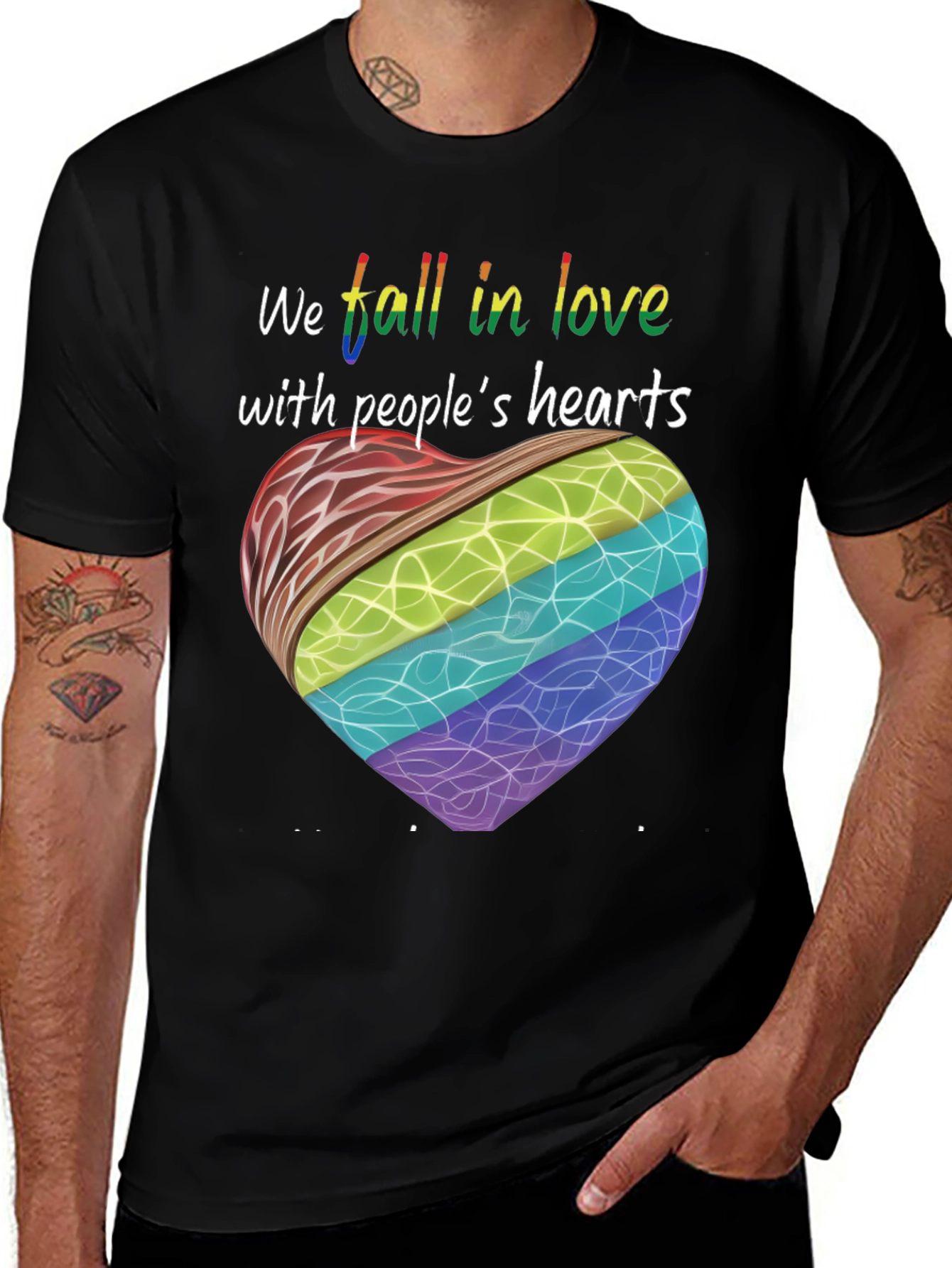 Pride Heart Graphic Tee - Love Knows No Bounds