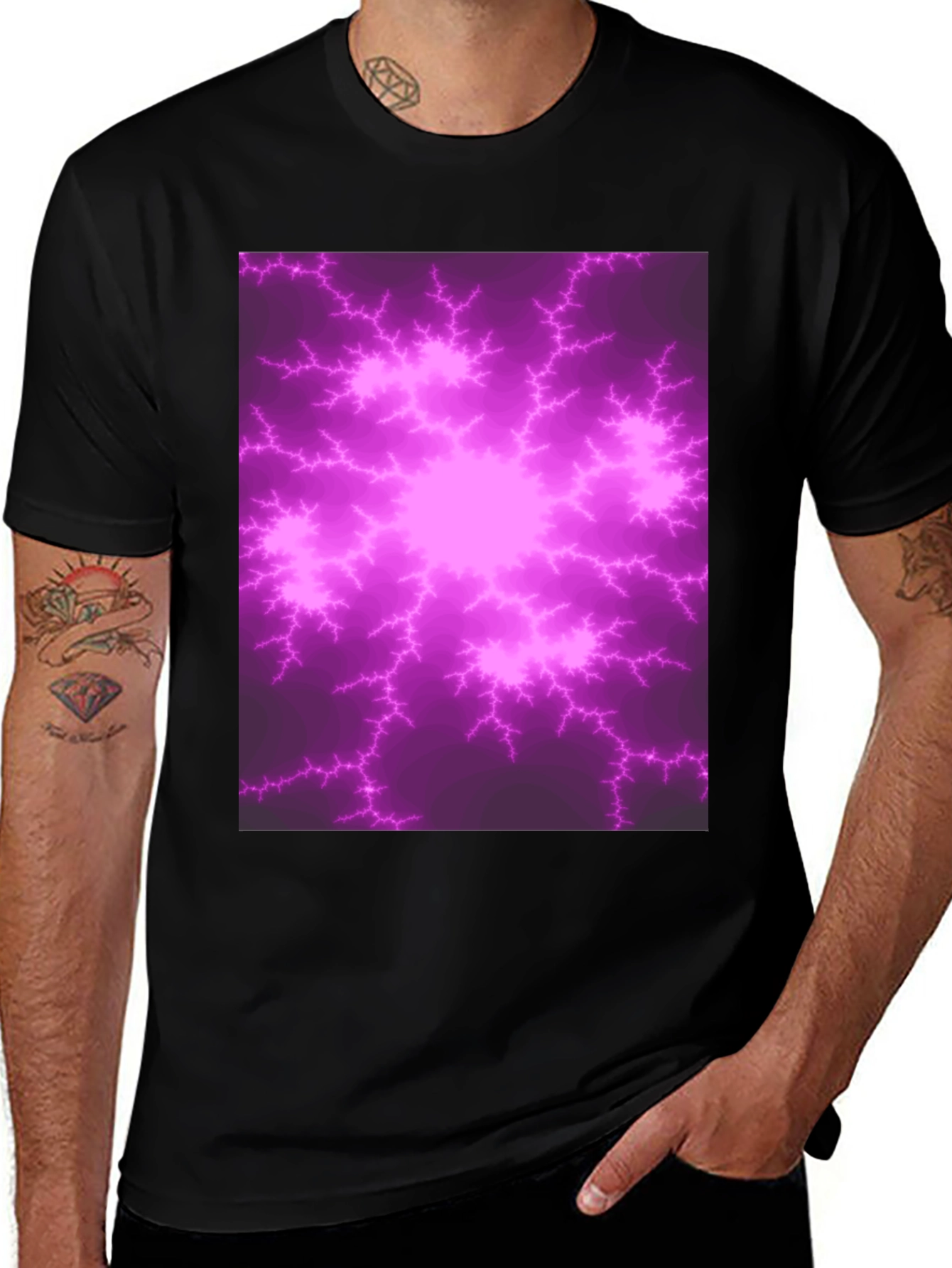 Variant 16 of Fractal Lightning Graphic Print T-Shirt