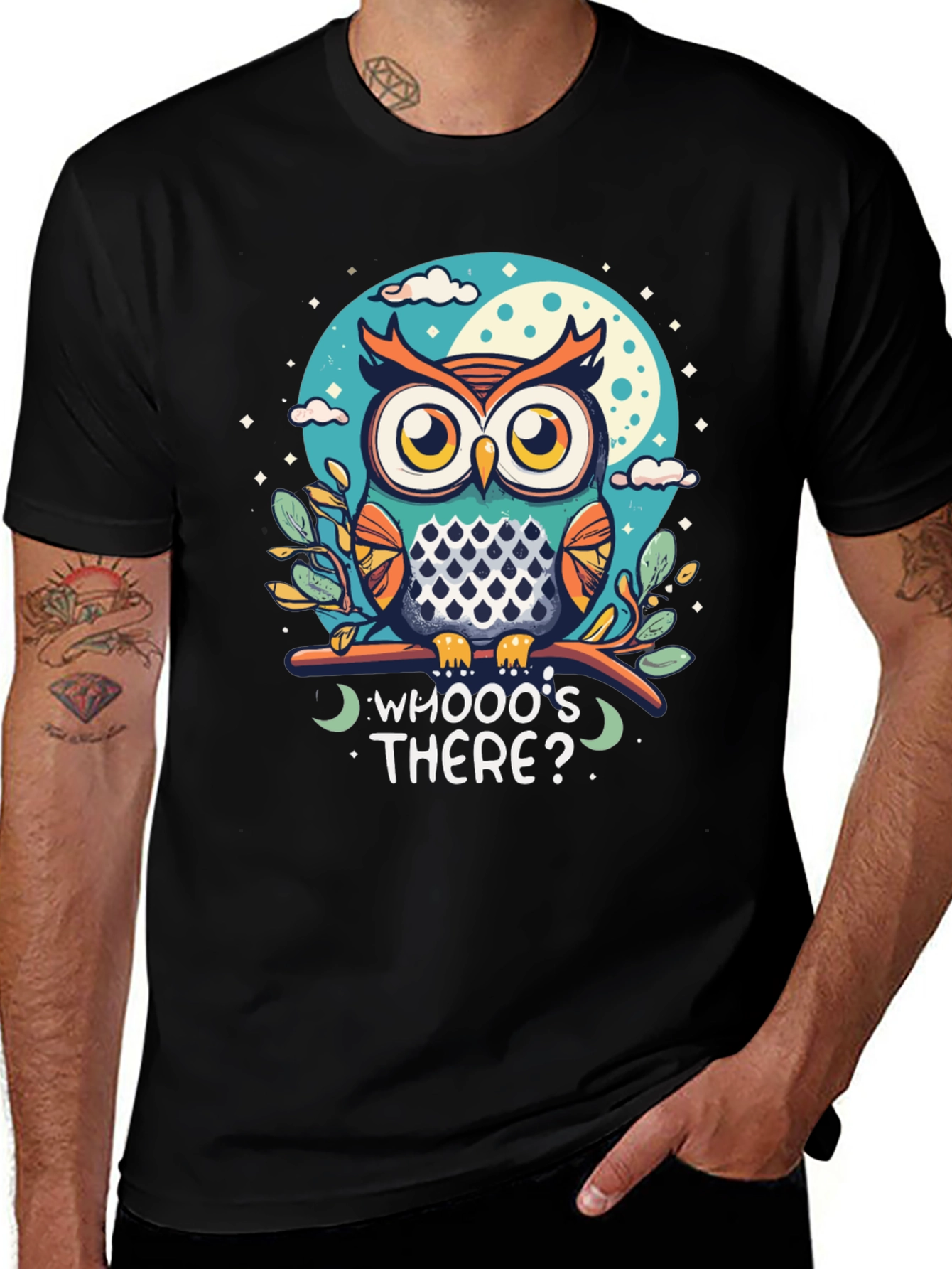 Variant 6 of Whooo's There? Owl Graphic T-Shirt
