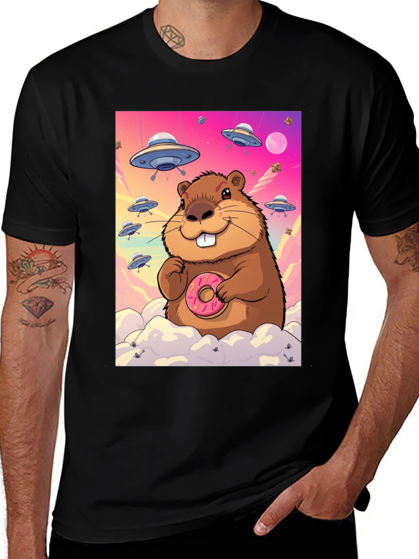 Variant 15 of Space Beaver Donut T-Shirt