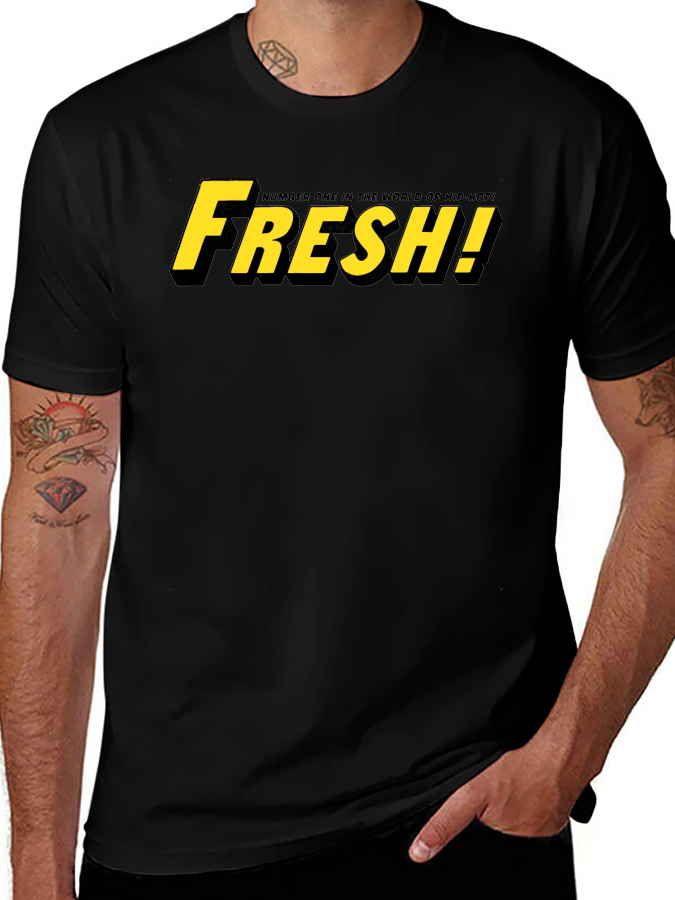 Variant 27 of Fresh! Black Hip-Hop Graphic T-Shirt