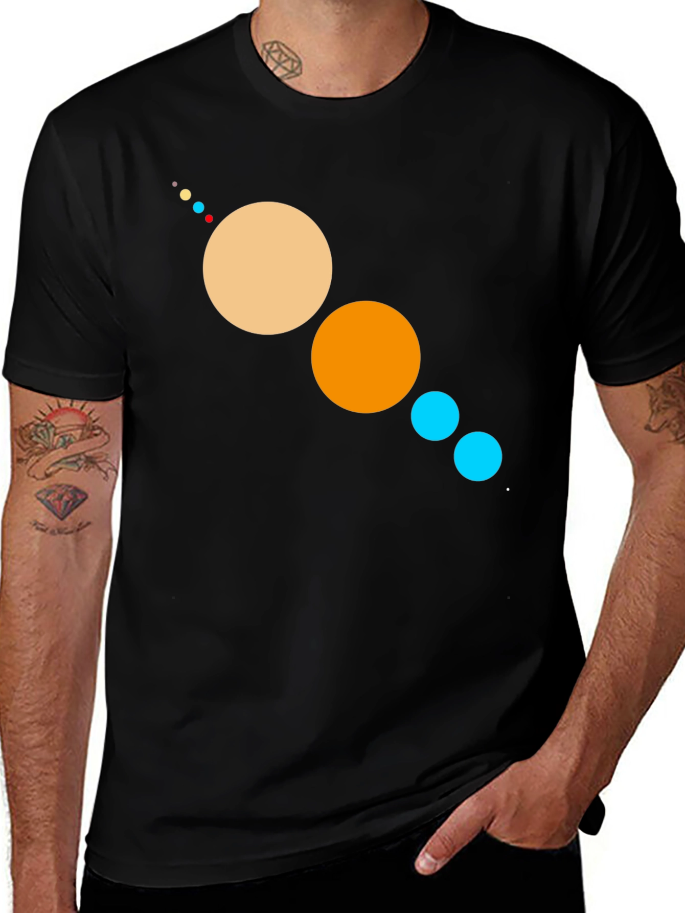 Planetary System Graphic Black T-Shirt