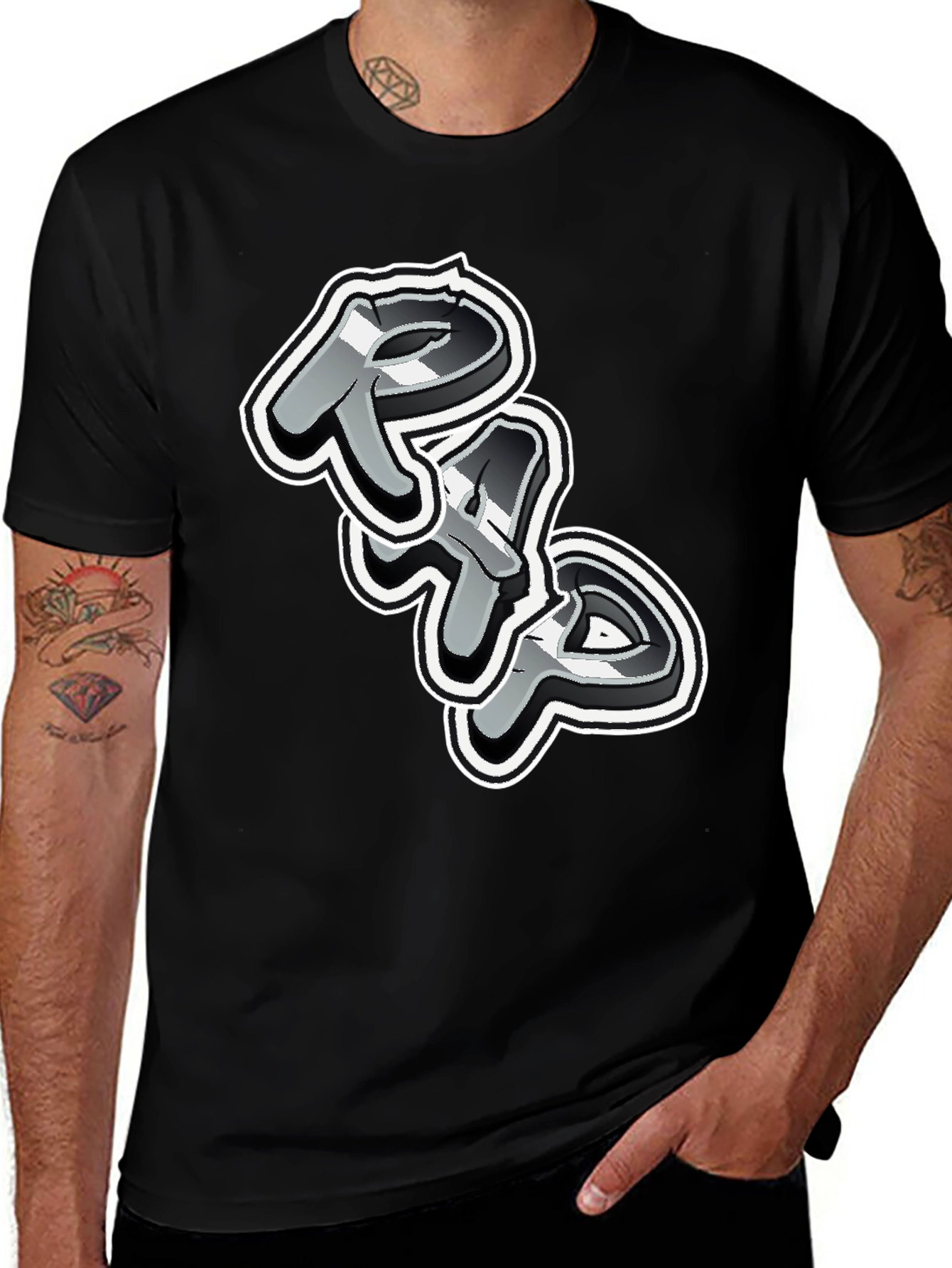 Variant 17 of Cool Graphic Print Black T-Shirt