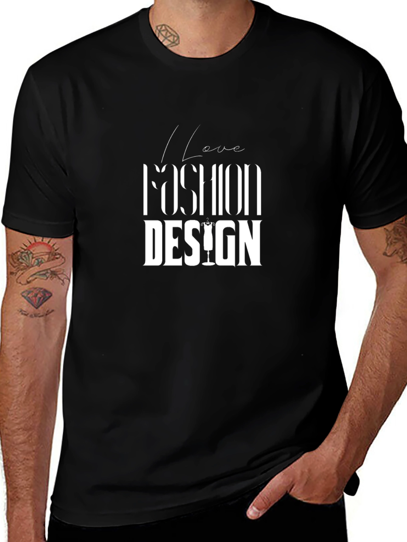 Variant 3 of I Love Fashion Design Black T-Shirt