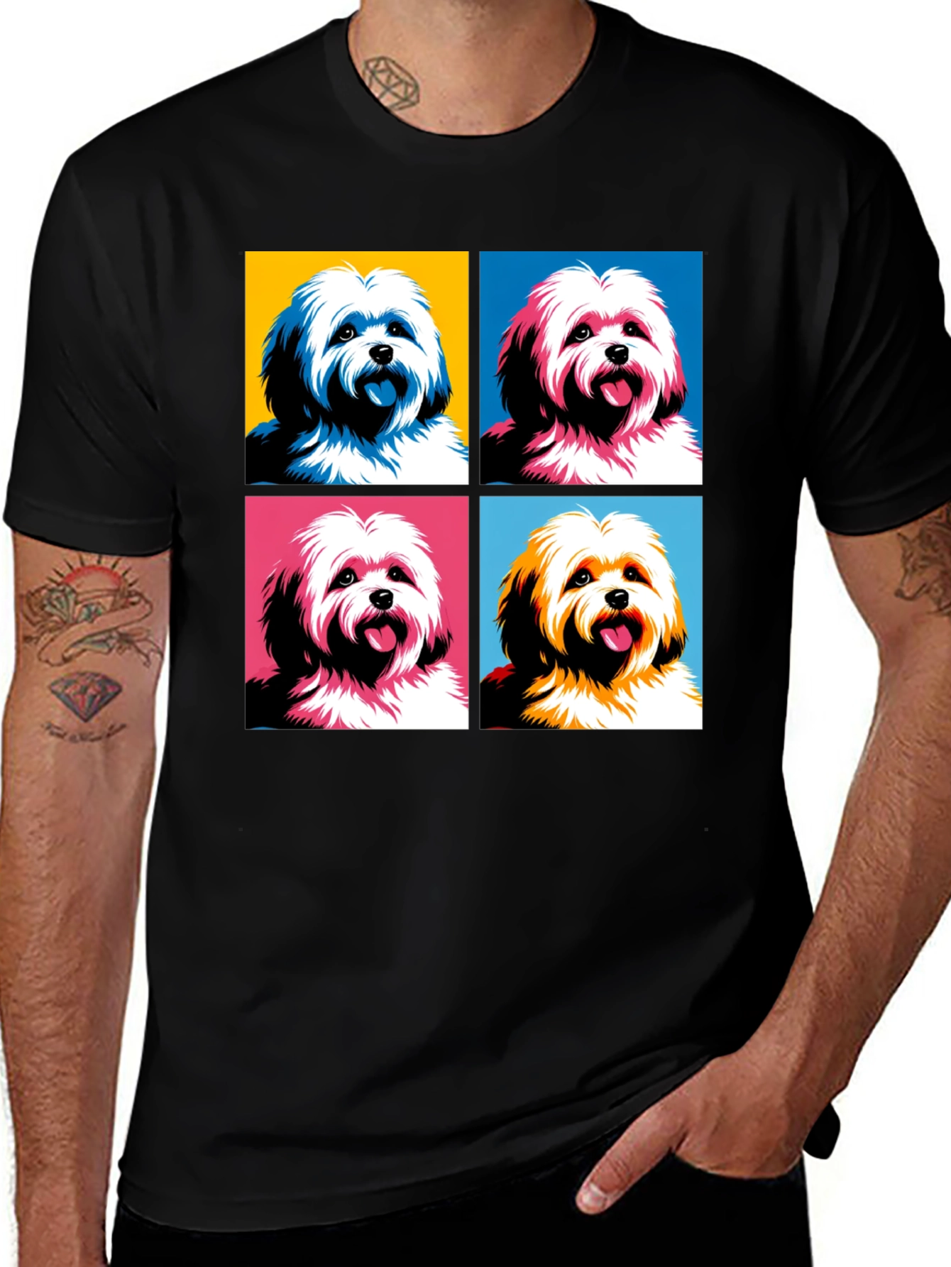 Variant 25 of Pop Art Dog T-Shirt: Unique Canine Graphic Tee