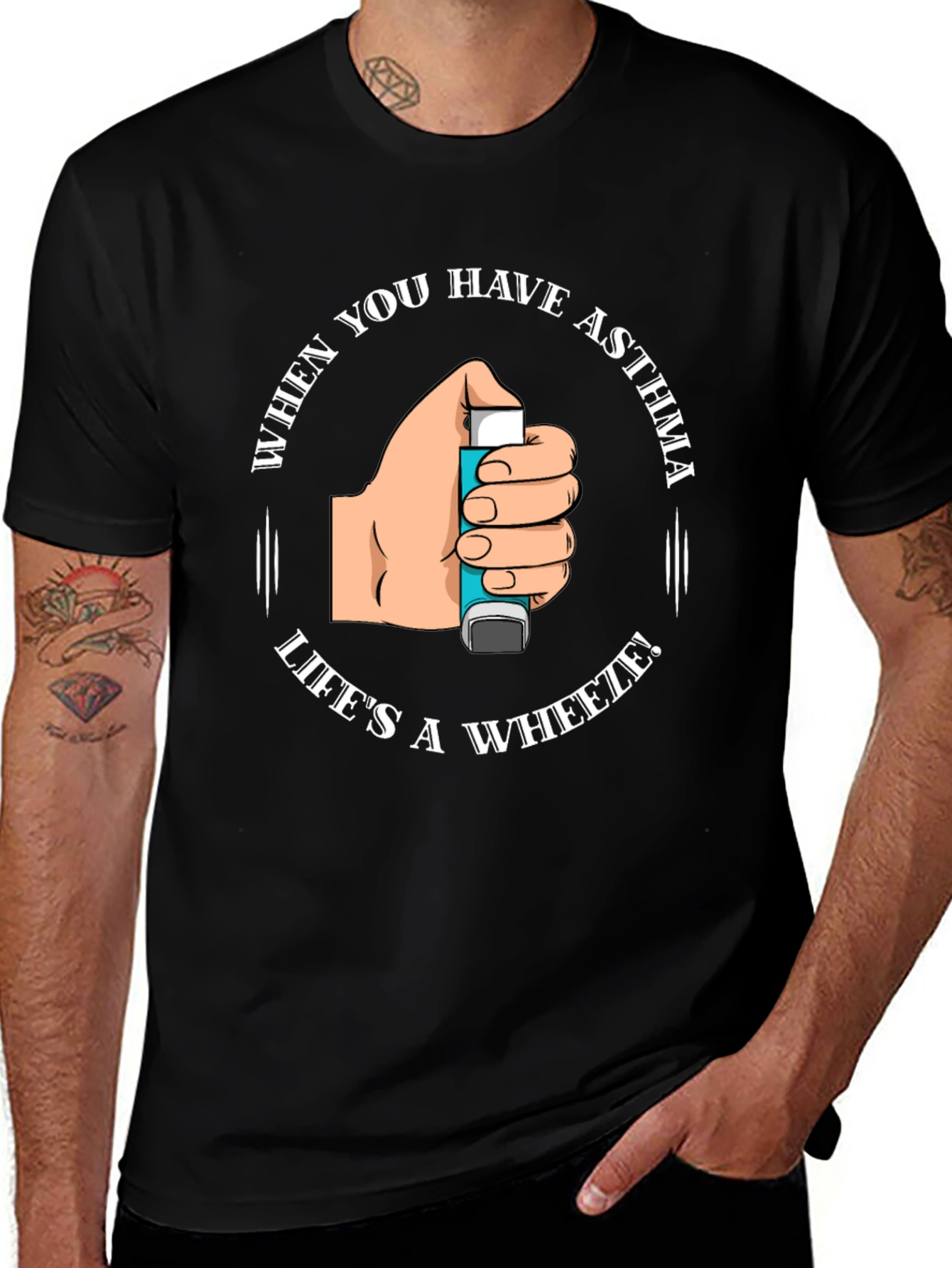 Variant 18 of Asthma Awareness T-Shirt - Life's a Wheeze