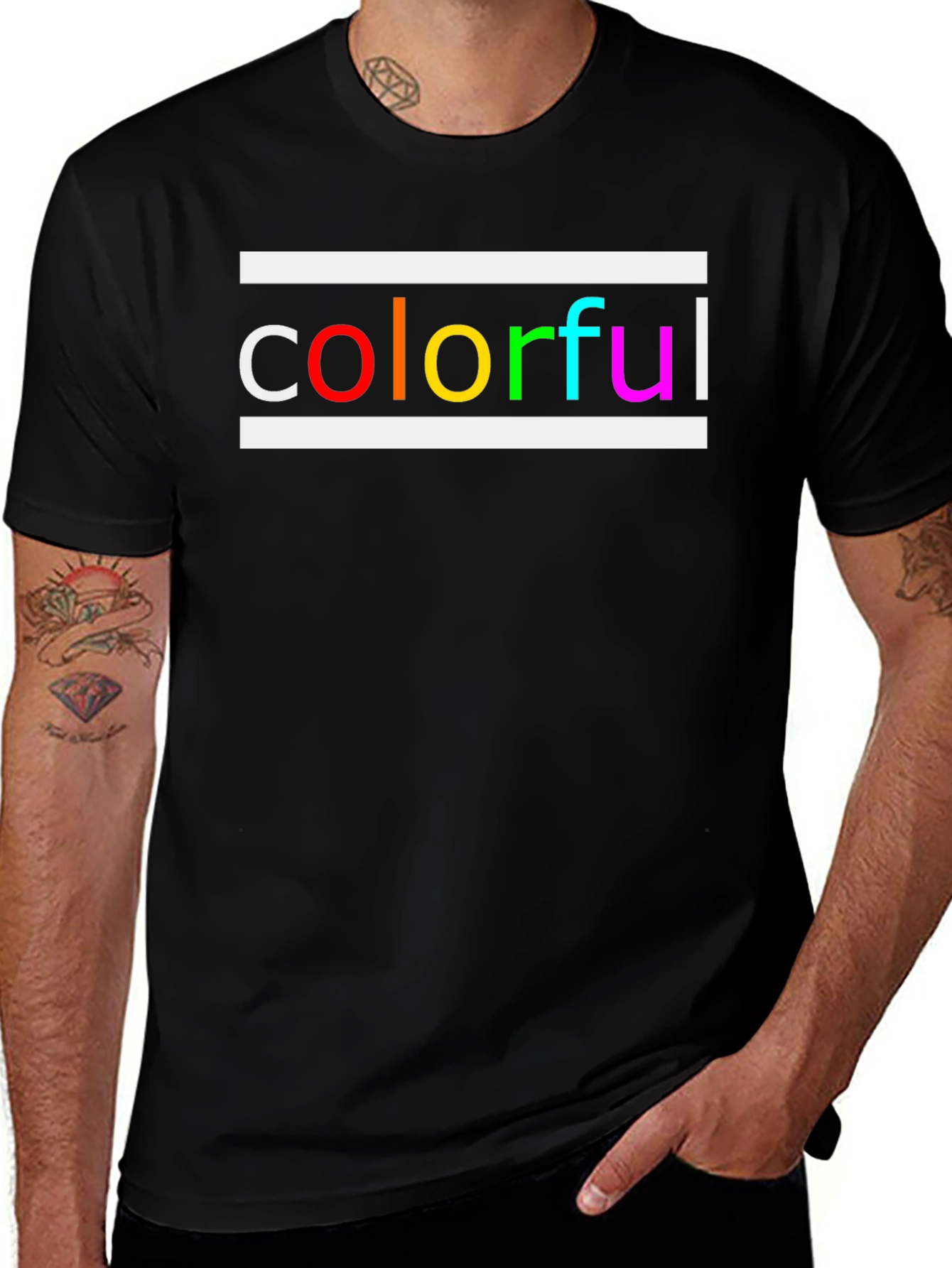 Variant 17 of Colorful Graphic Tee - Unisex Black Cotton T-Shirt