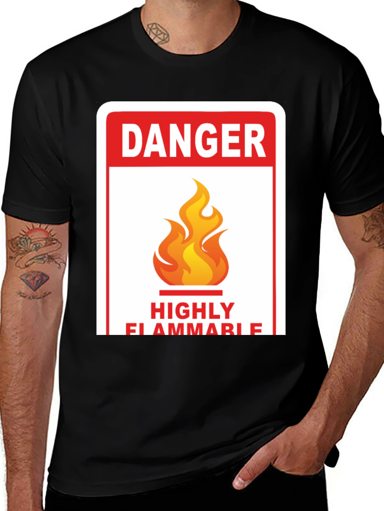 Danger Highly Flammable T-Shirt - Novelty Tee