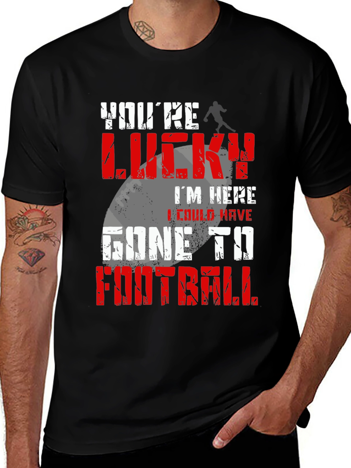 Variant 9 of Lucky Football Graphic Tee - Black
