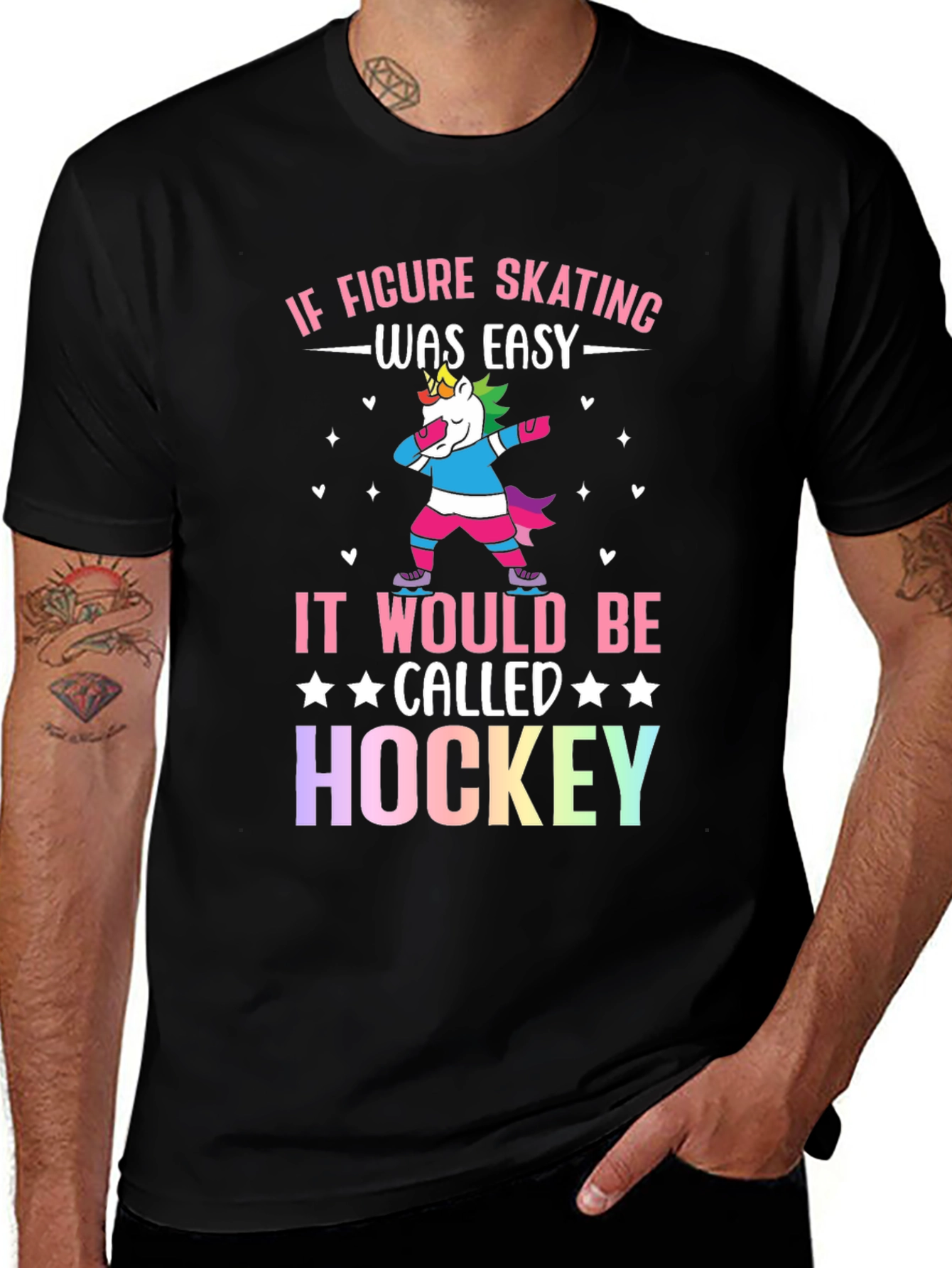 Variant 9 of Figure Skating Hockey Unicorn Dab T-Shirt