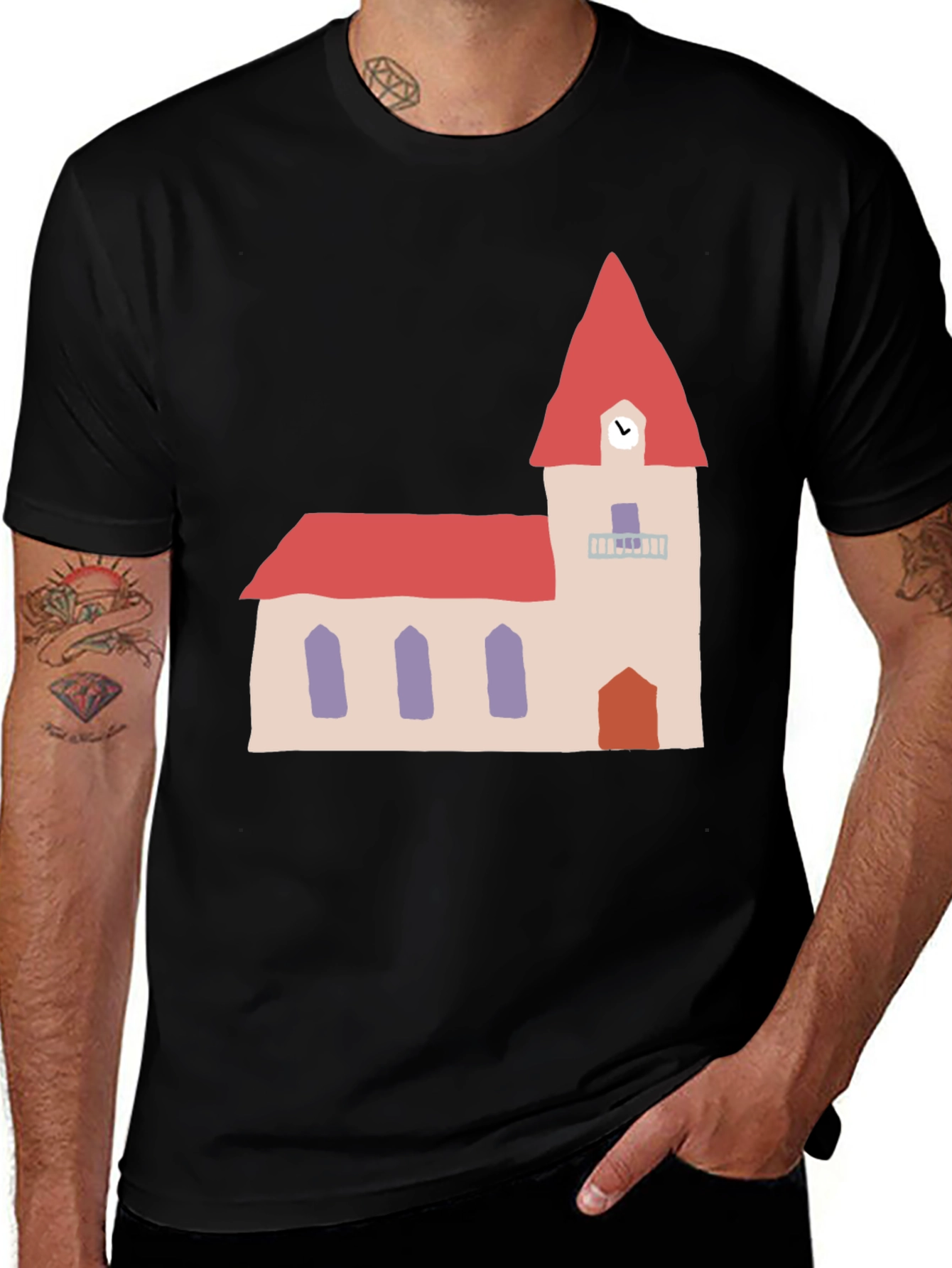 Variant 9 of Church Graphic Print Black T-Shirt