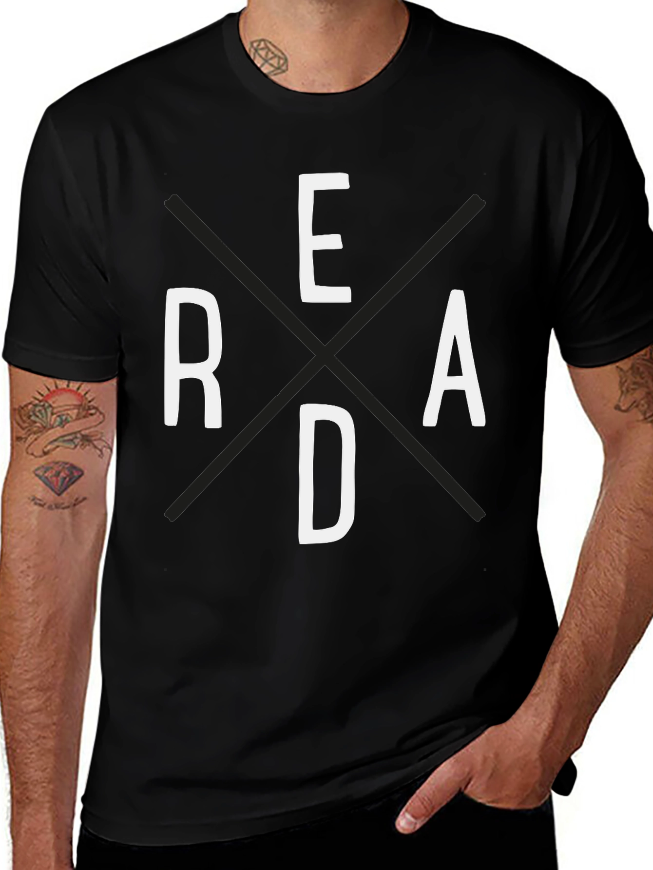Variant 25 of READ Graphic Tee - Men's Black Short Sleeve Shirt