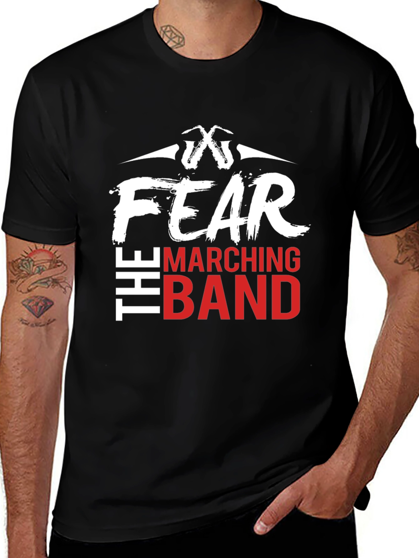 Variant 23 of Fear The Marching Band Black Graphic T-Shirt