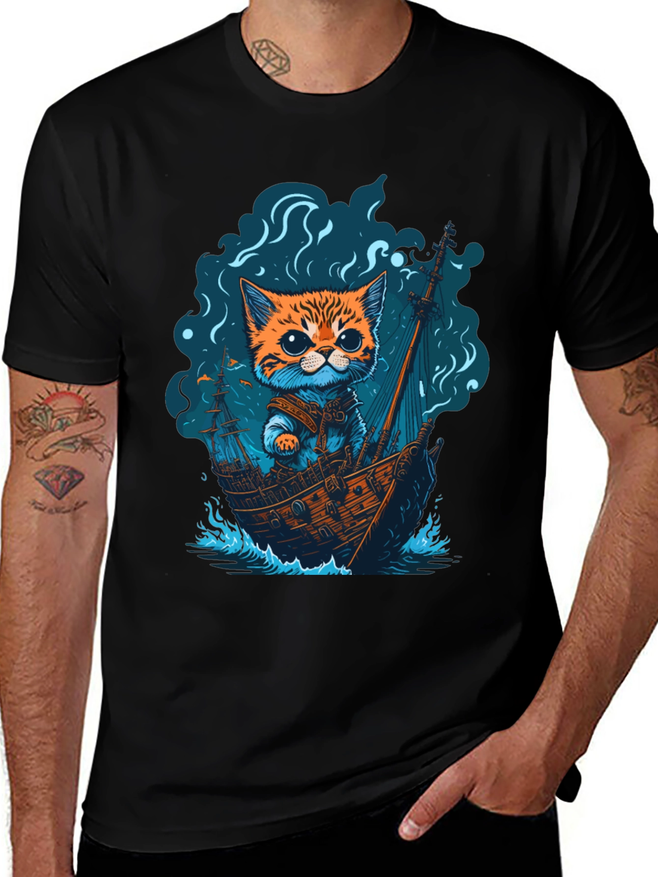 Variant 29 of Cat Pirate Ship T-Shirt: Sea Adventure Tee