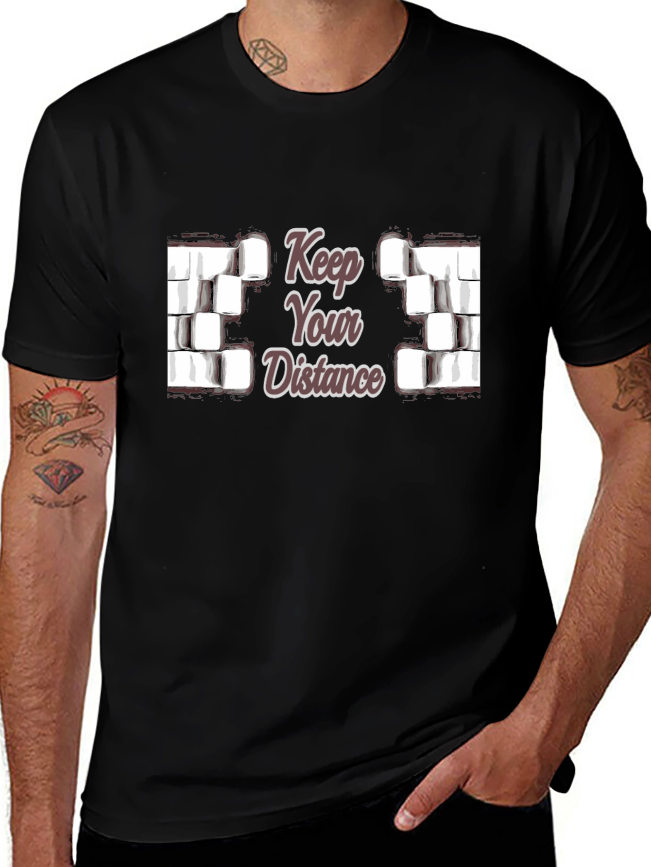 Variant 27 of Keep Your Distance Novelty Graphic T-Shirt