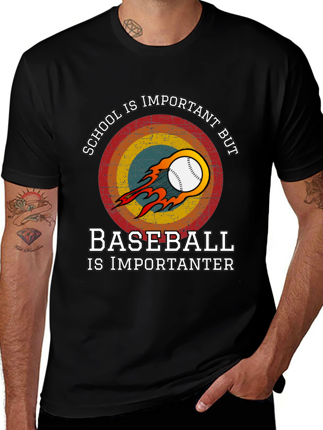 Variant 22 of Baseball Is Importanter Graphic T-Shirt