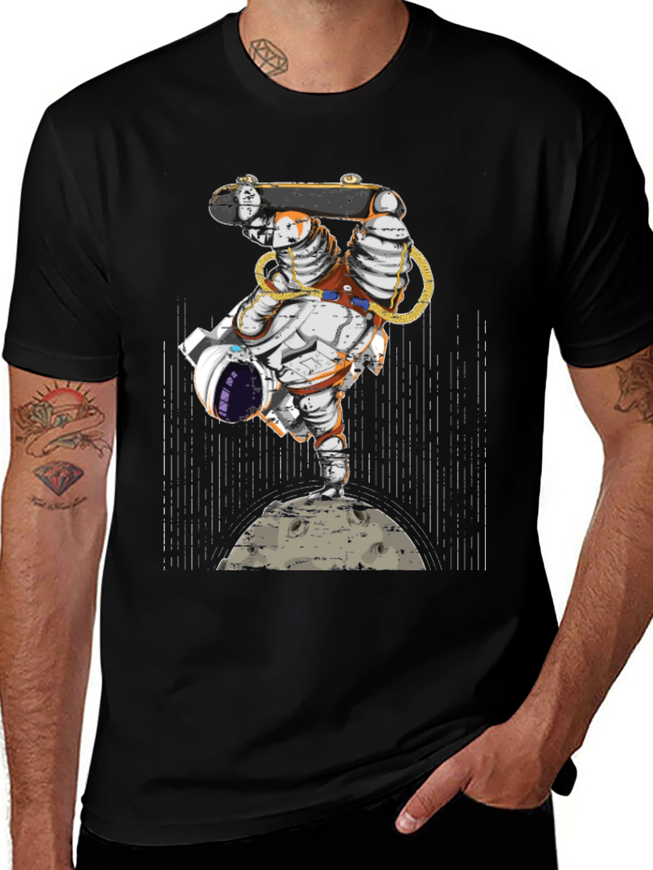 Variant 18 of Astronaut Skateboarder Graphic Tee