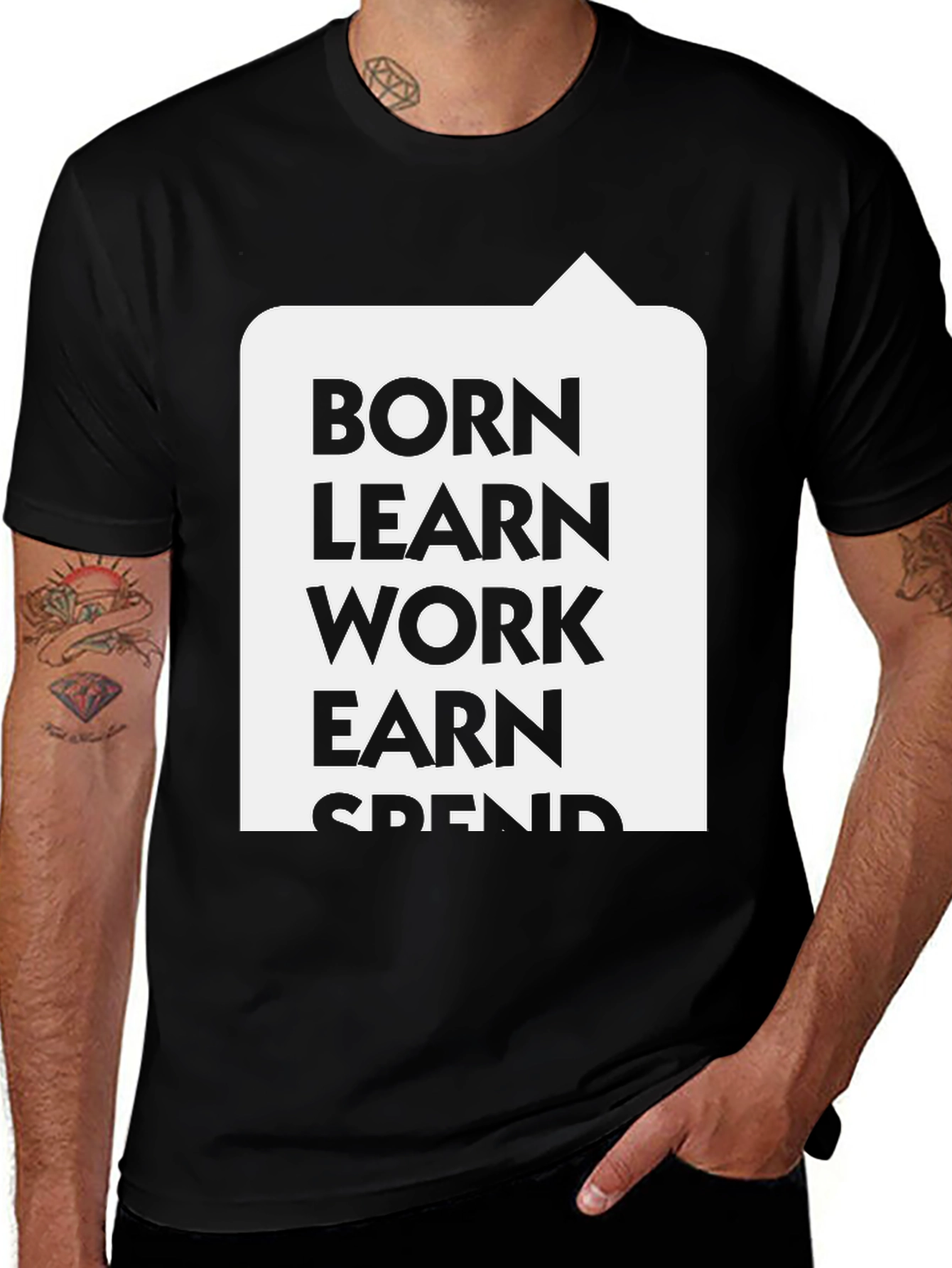 Born Learn Work Earn Spend T-Shirt