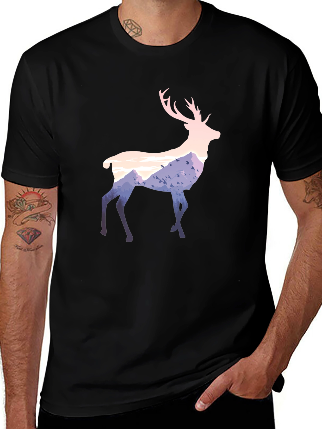 Variant 30 of Deer Silhouette Graphic T-Shirt