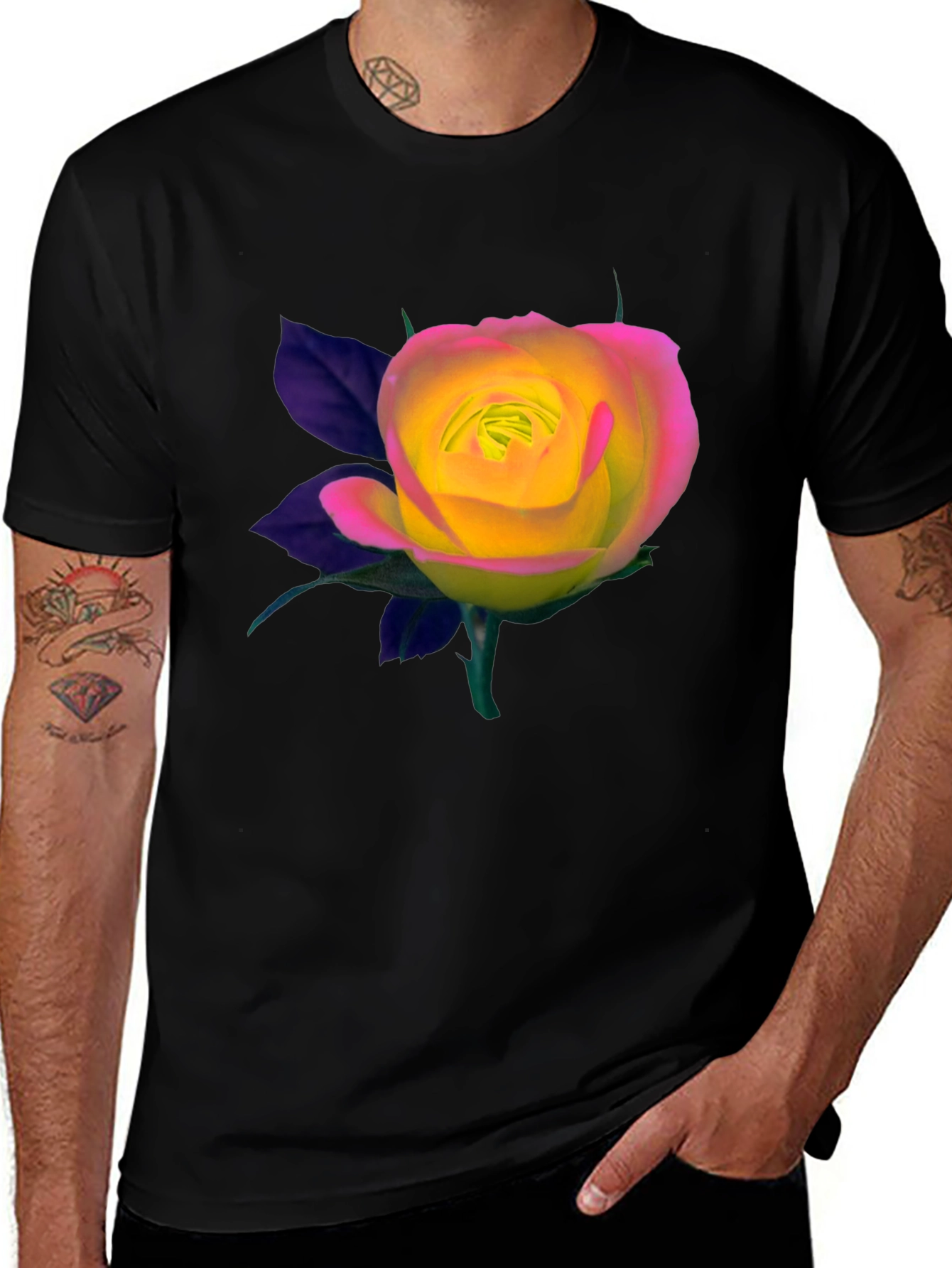 Black Rose Graphic Black T-Shirt main image