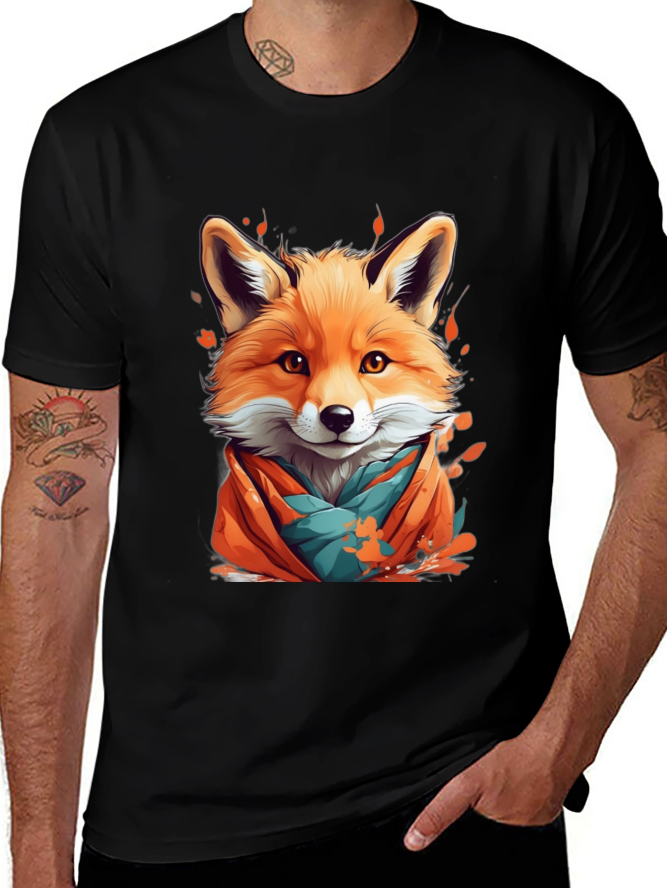 Variant 28 of Fox Graphic Tee - Stylish Animal Print Shirt