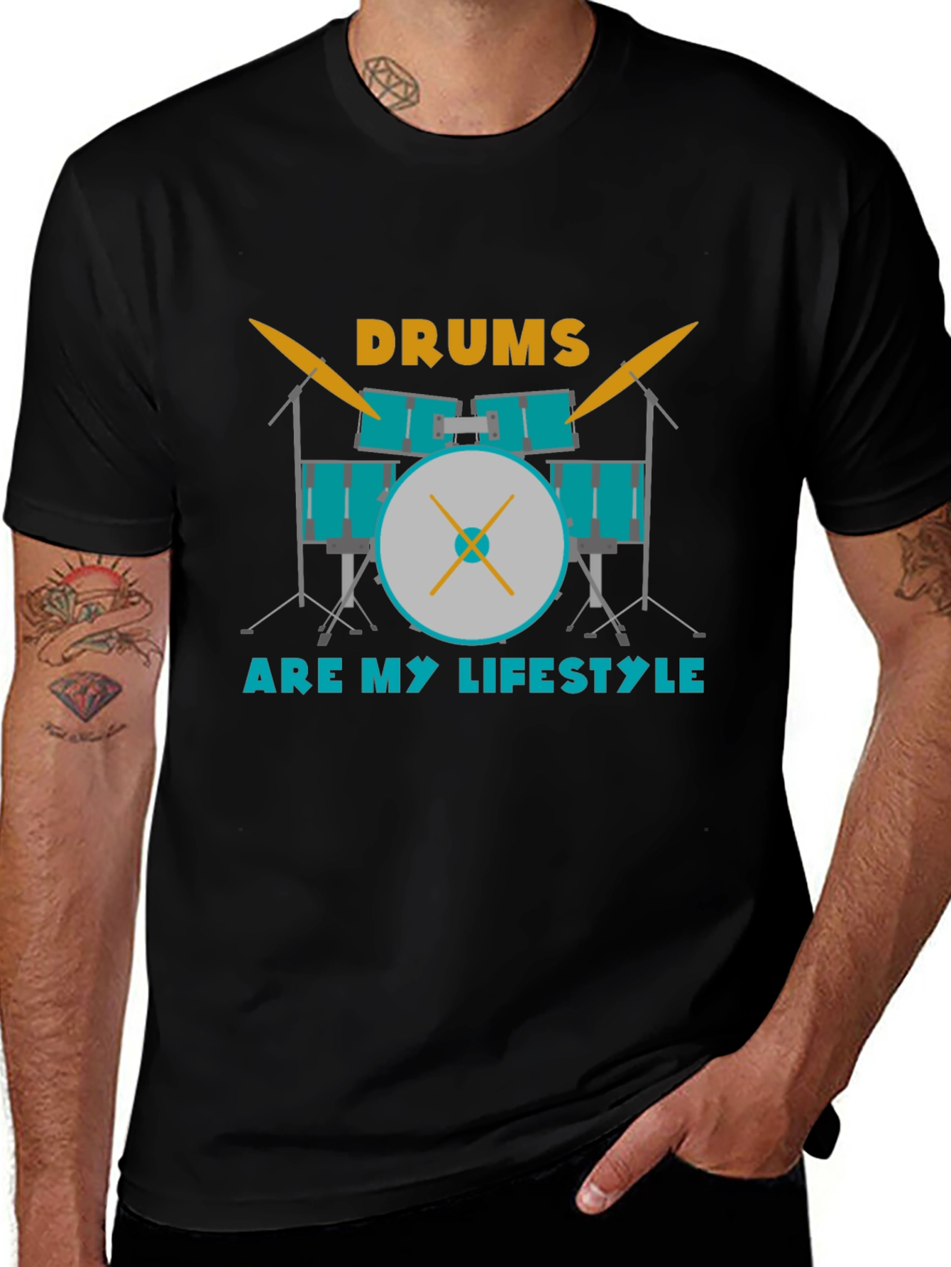Variant 25 of Drums Are My Lifestyle Graphic Tee - Musician T-Shirt