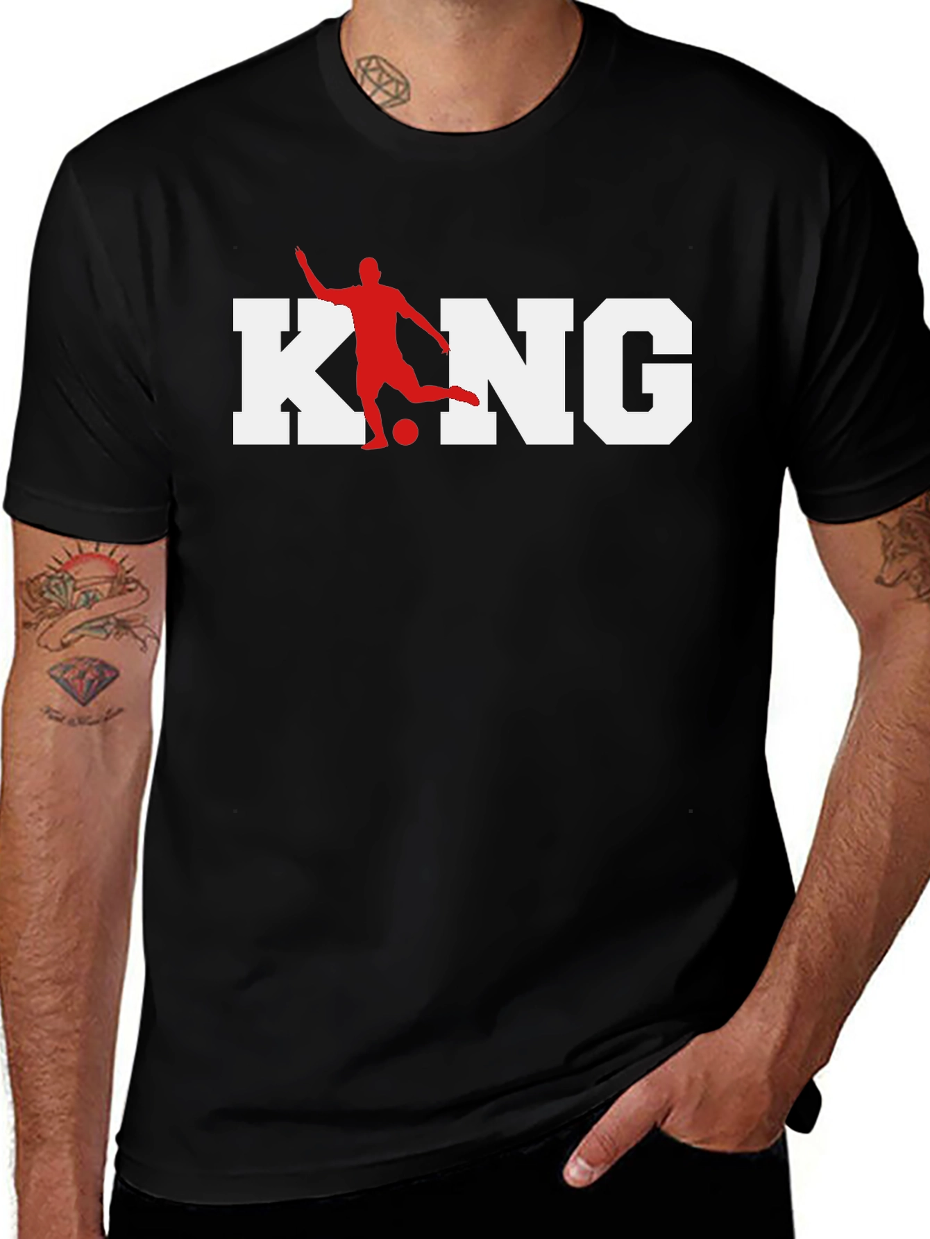Variant 25 of King Soccer Black T-Shirt