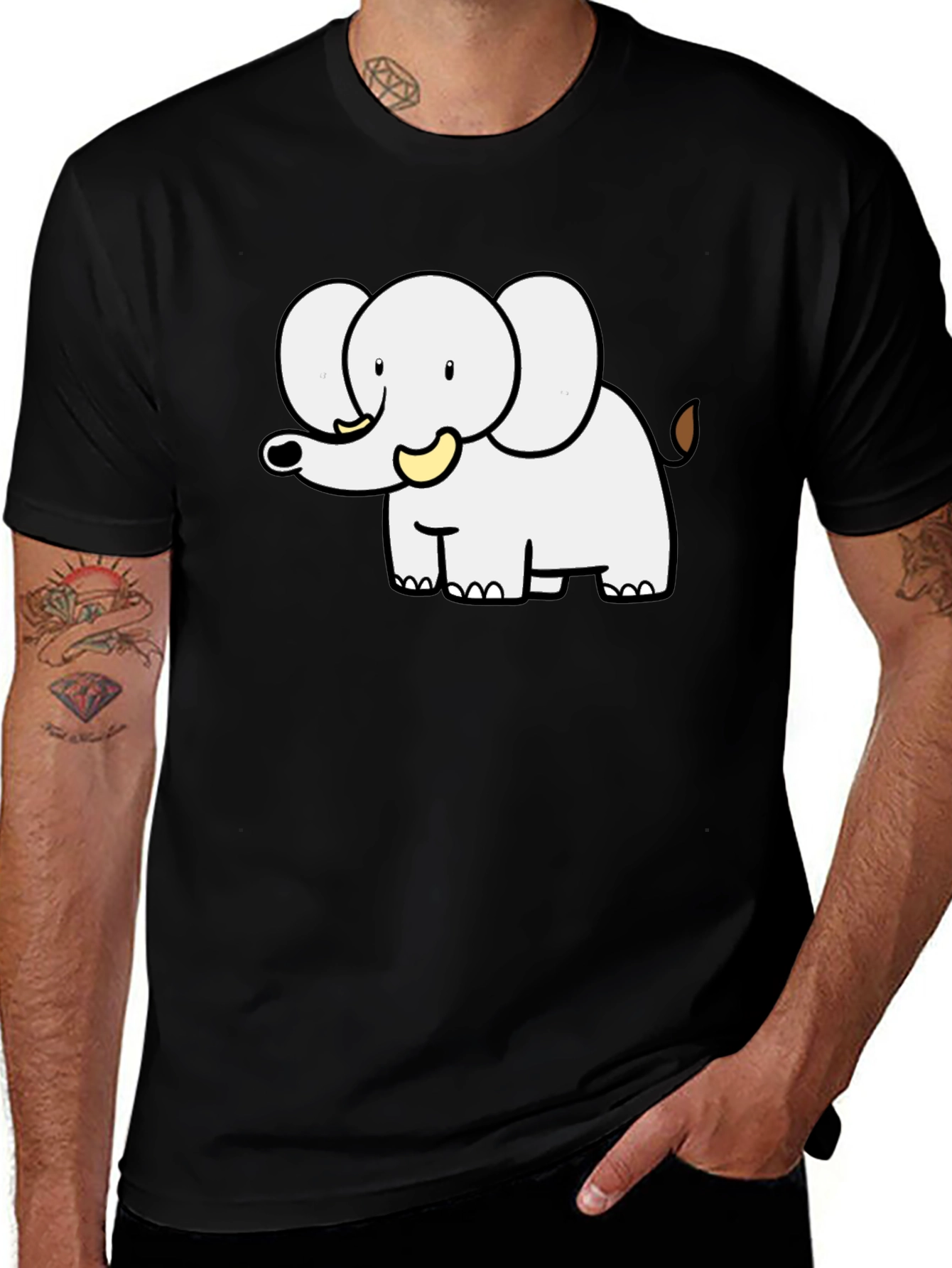 Variant 7 of Cute Cartoon Elephant Graphic Tee