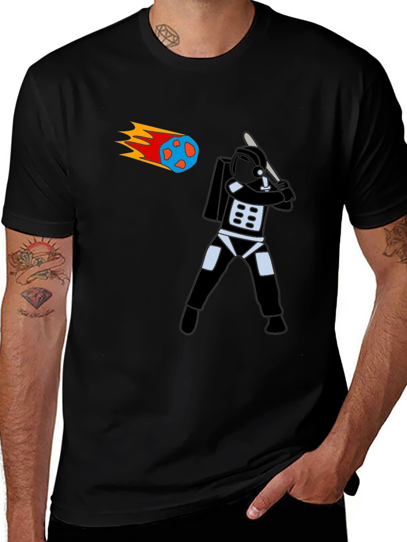 Space Slugger Tee - Meteor Baseball!