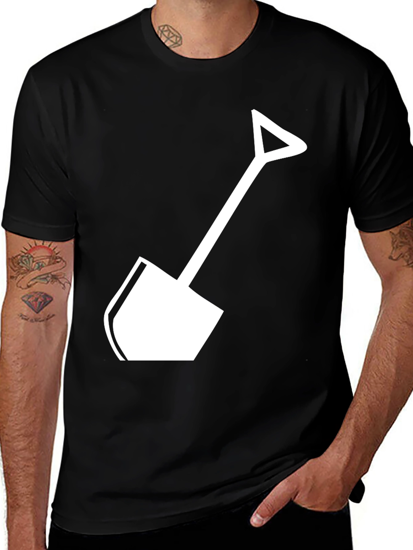 Variant 4 of Shovel Graphic Tee - Black Cotton Blend