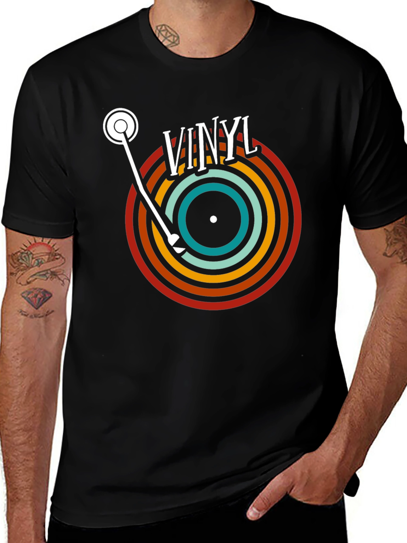 Variant 27 of Retro Vinyl Record T-Shirt - Black