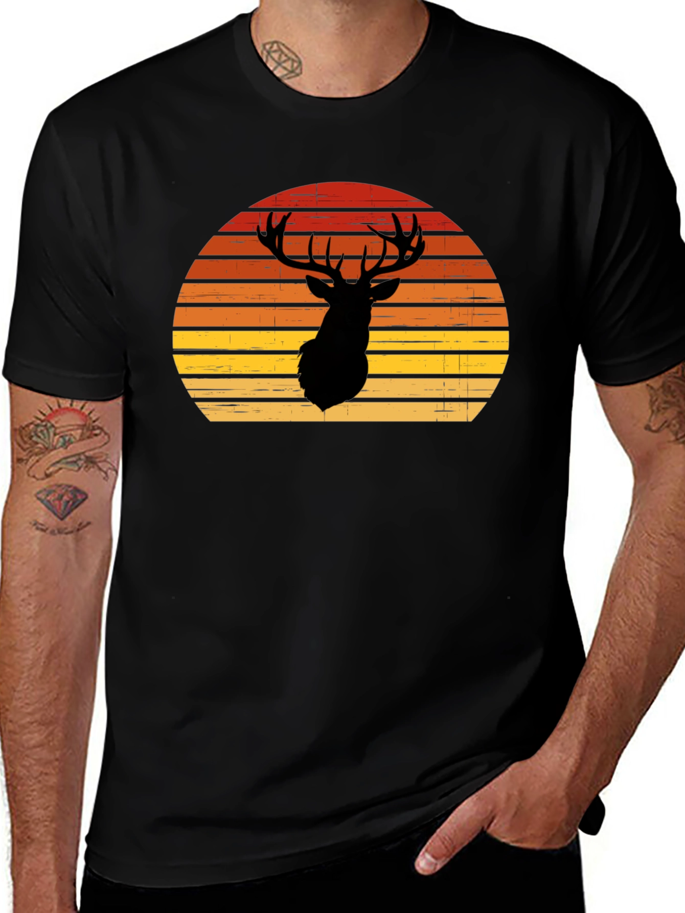 Variant 9 of Retro Deer Silhouette T-Shirt