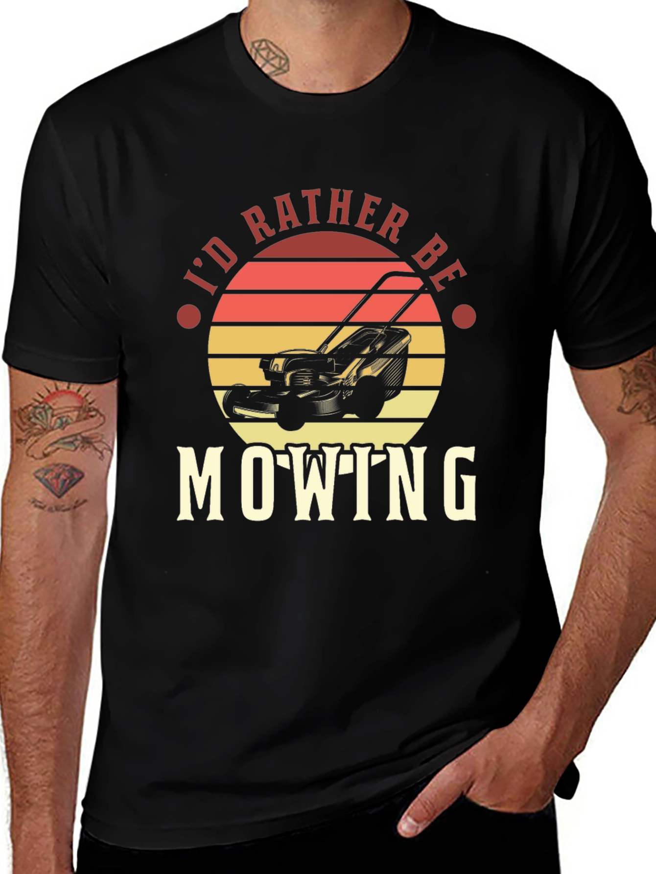 Variant 25 of I'd Rather Be Mowing T-Shirt