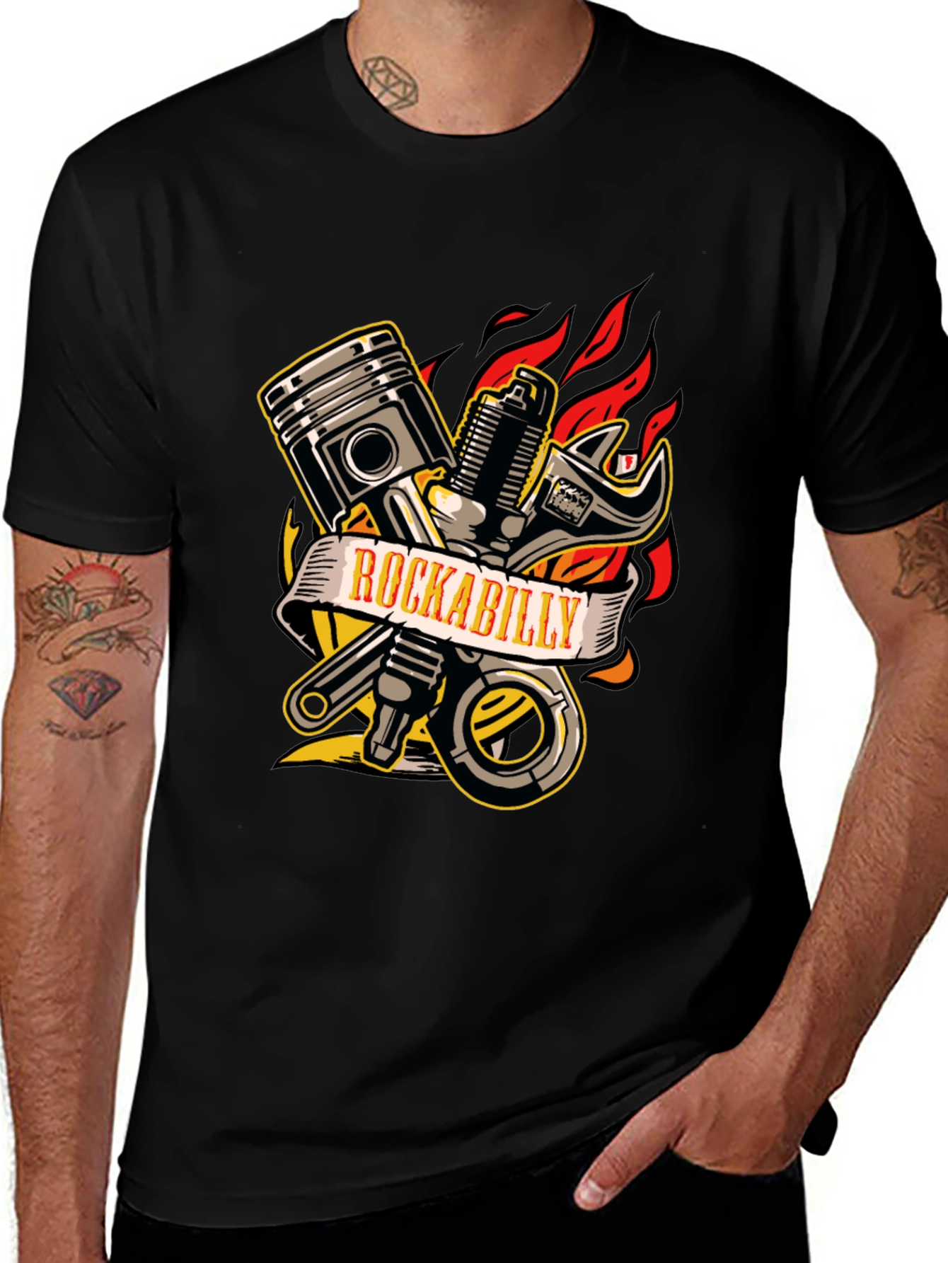 Variant 15 of Rockabilly Mechanic T-Shirt