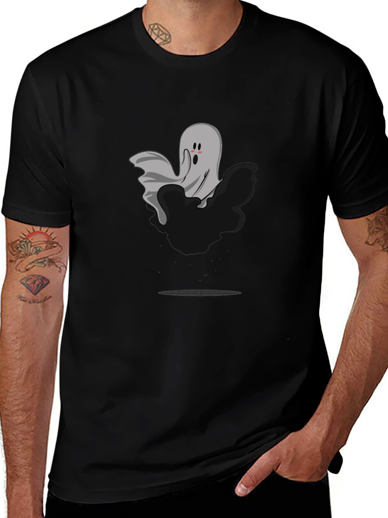 Variant 14 of Spooky Ghost Graphic T-Shirt - Halloween Tee
