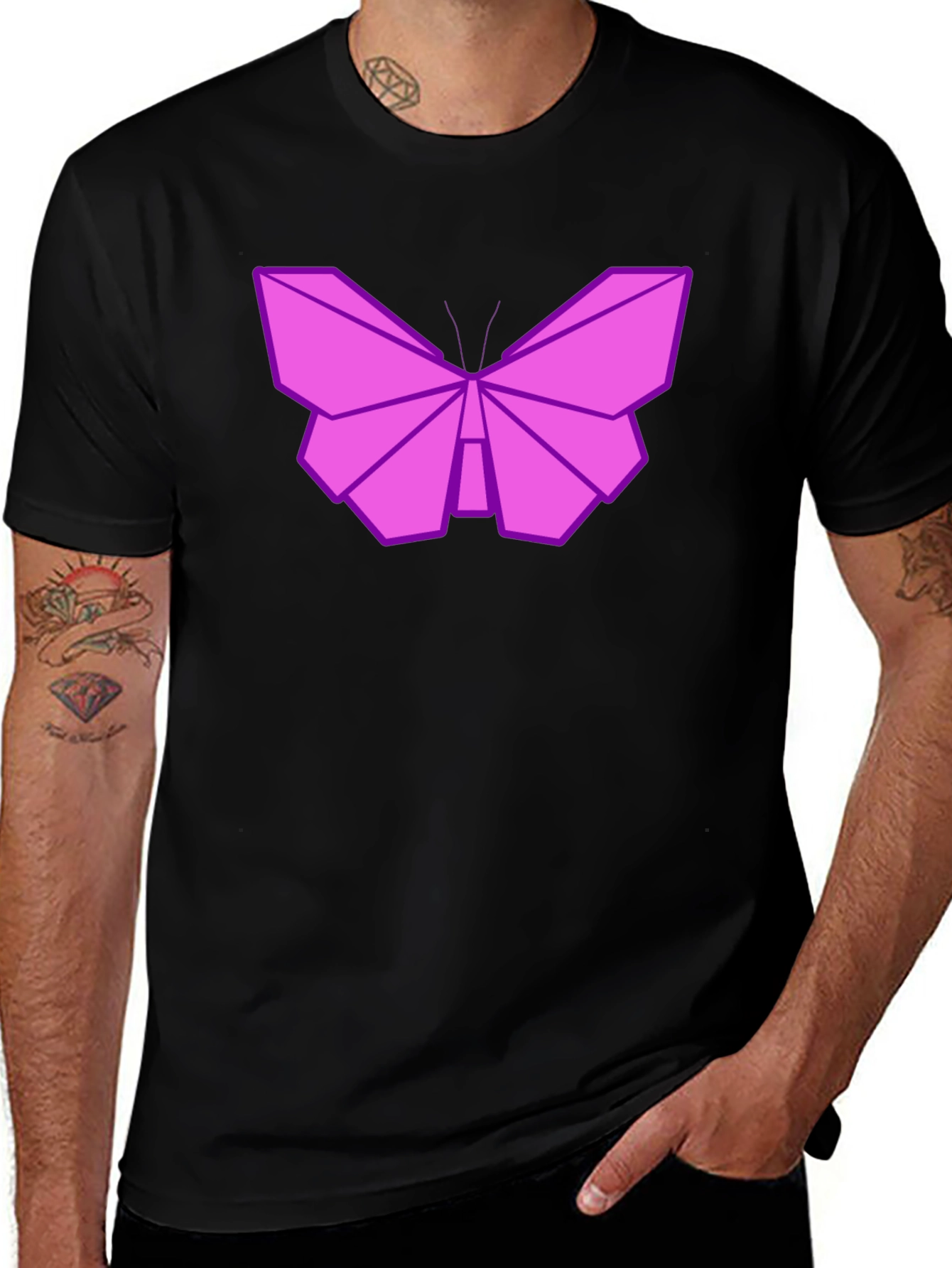 Variant 17 of Origami Butterfly Graphic T-Shirt - Unique Design
