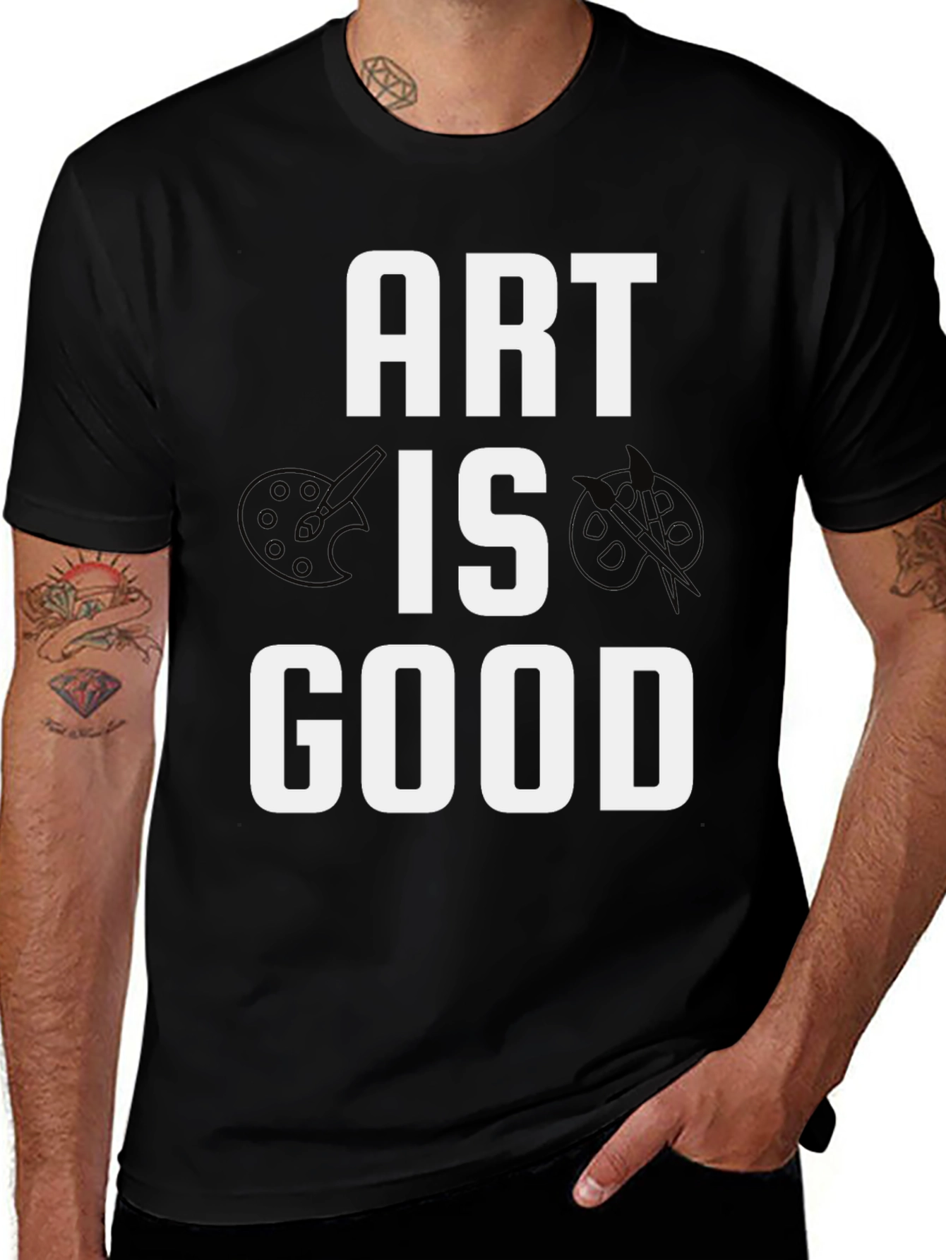 Variant 16 of Art Is Good Men's Black Graphic Tee