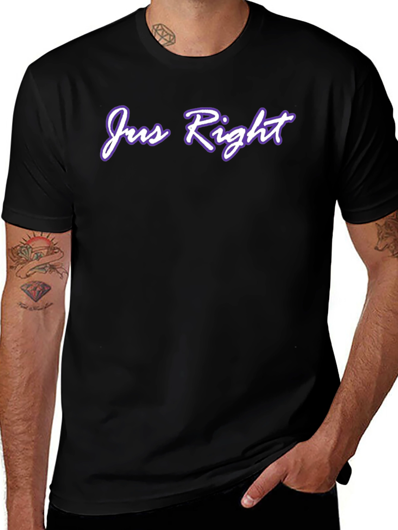 Jus Right Black Graphic Tee Shirt