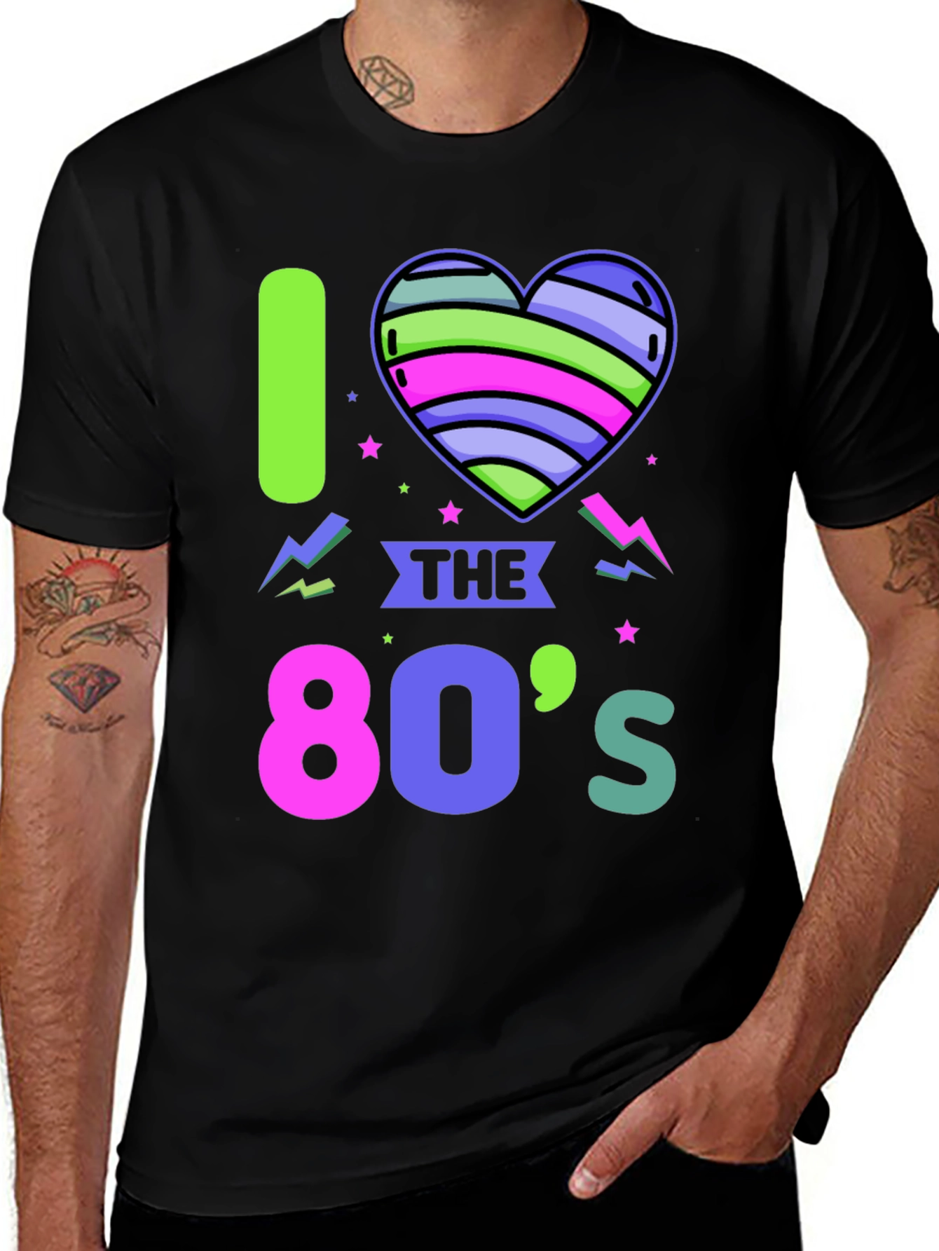 Variant 9 of I Love the 80s Retro Graphic T-Shirt