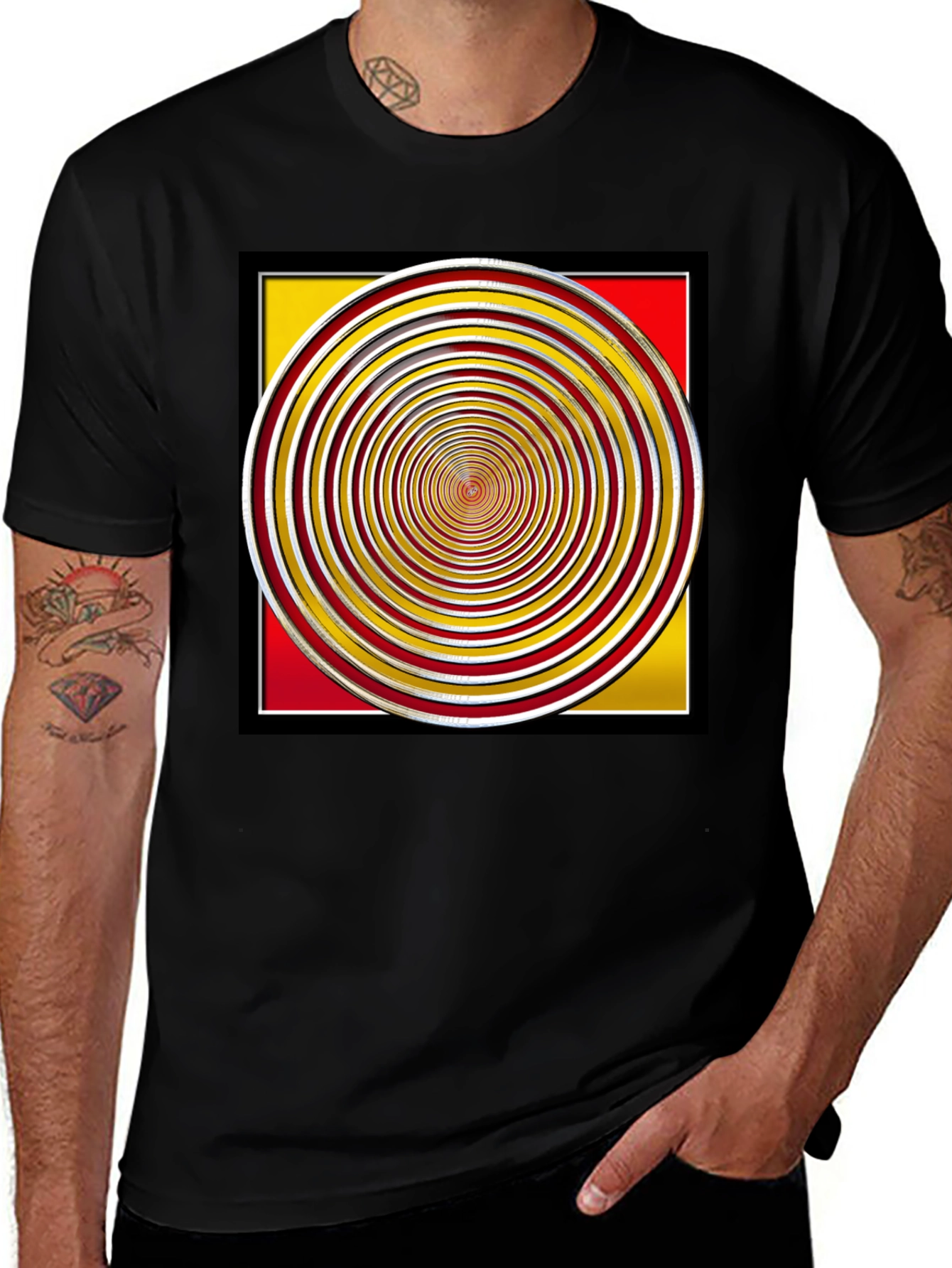 Variant 14 of Hypnotic Circle Graphic T-Shirt - Bold Design