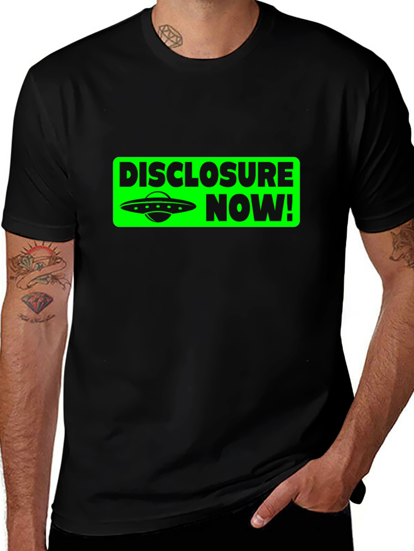 Disclosure Now! UFO Graphic Tee - Black Cotton T-Shirt