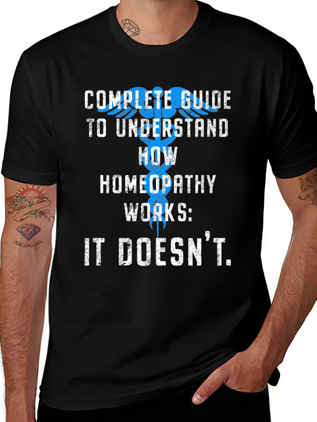 Variant 20 of Humorous Homeopathy T-Shirt - It Doesn't Work Tee