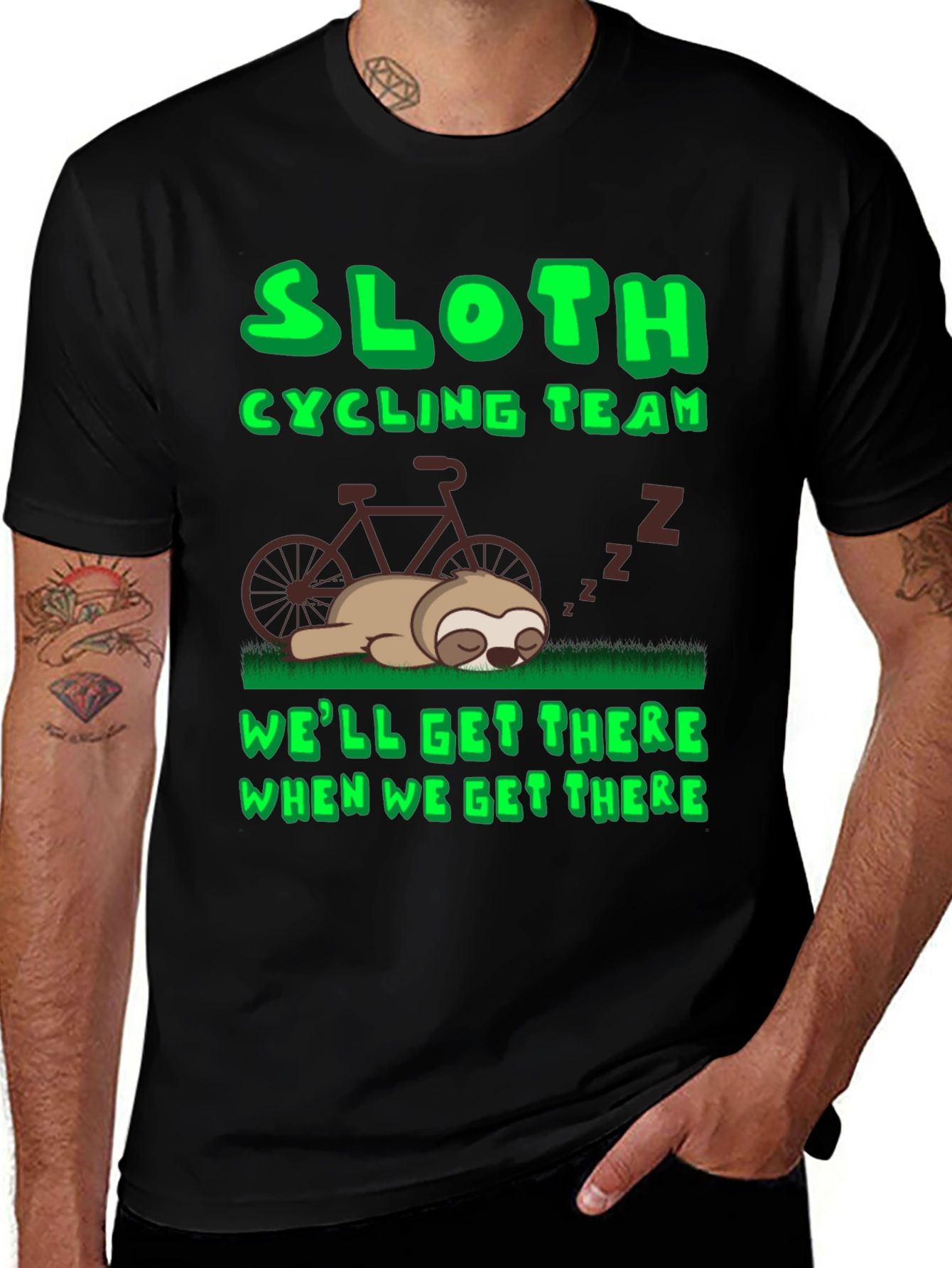 Variant 20 of Sloth Cycling Team T-Shirt
