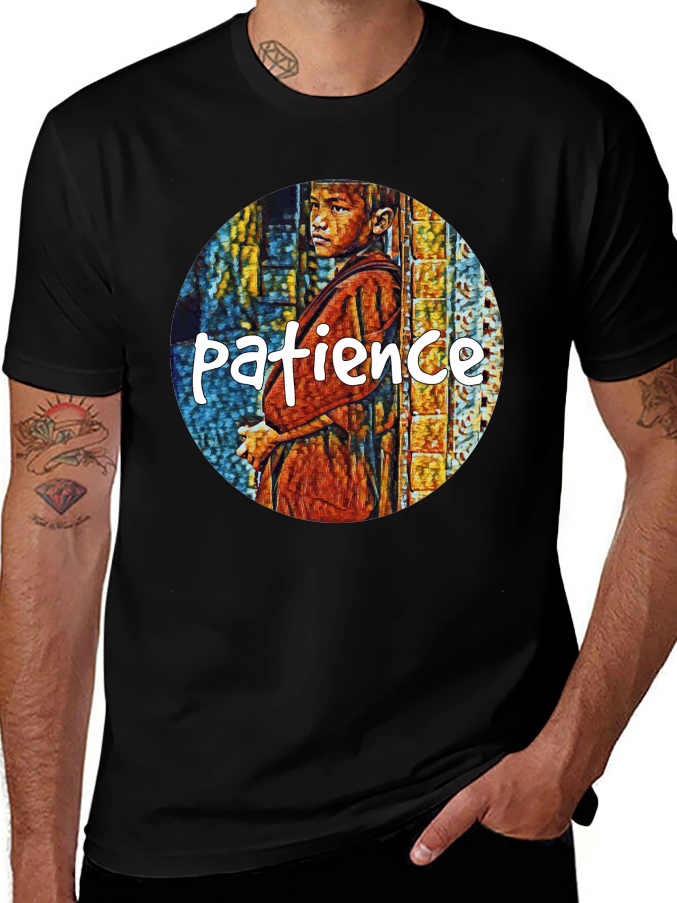 Variant 9 of Patience Graphic T-Shirt - Artistic Design