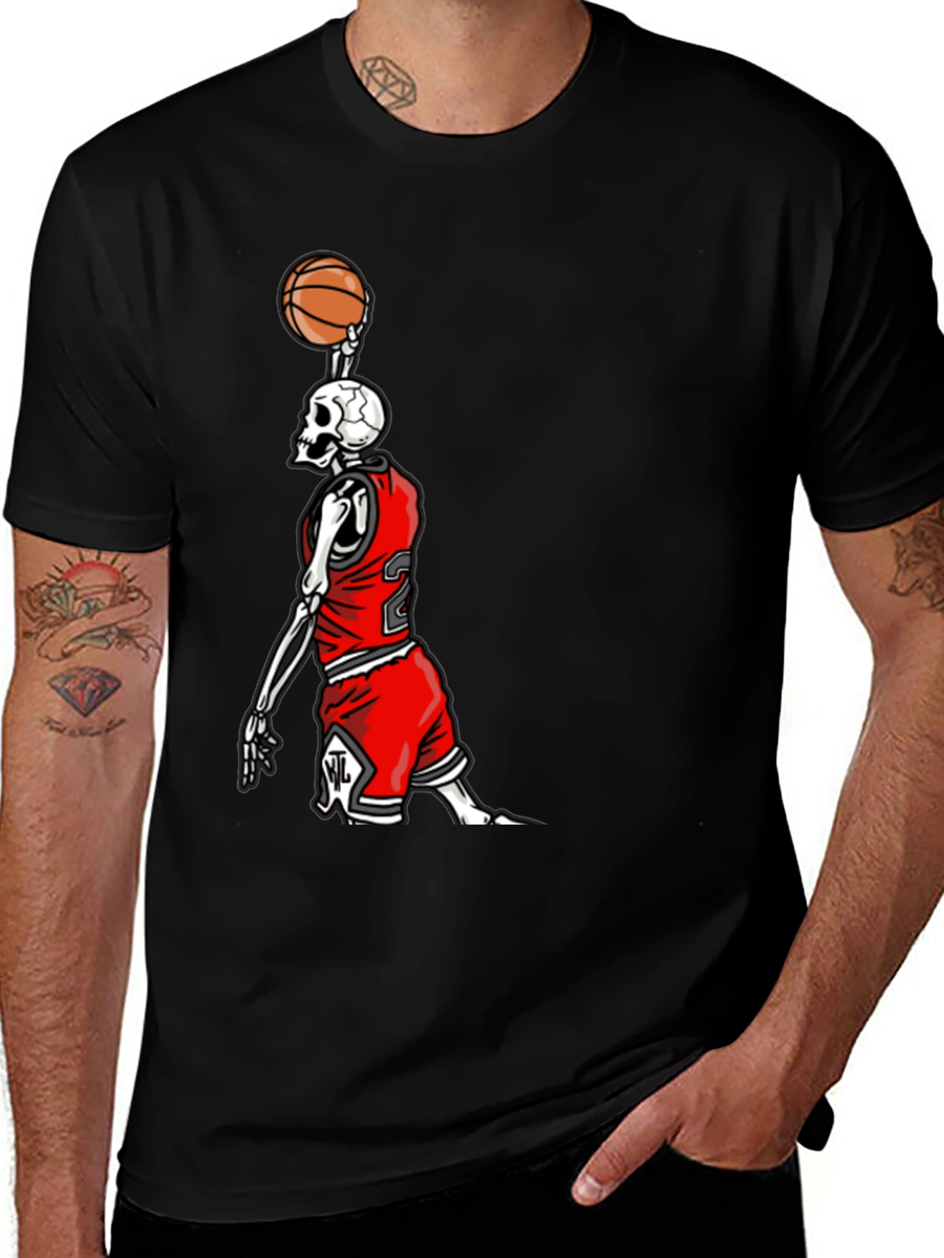 Variant 9 of Basketball Skeleton Graphic T-Shirt