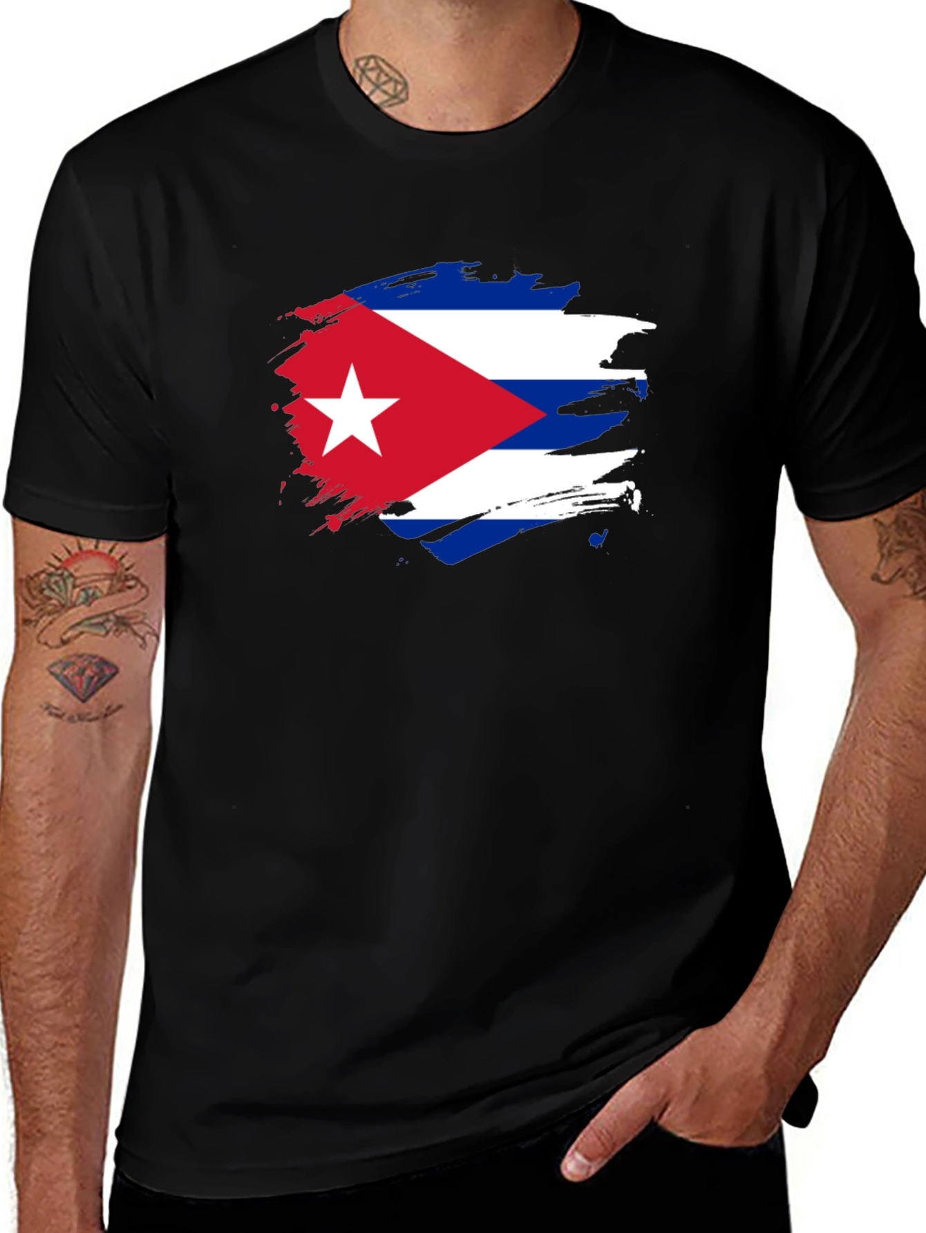 Cuban Flag Graphic Print T-Shirt
