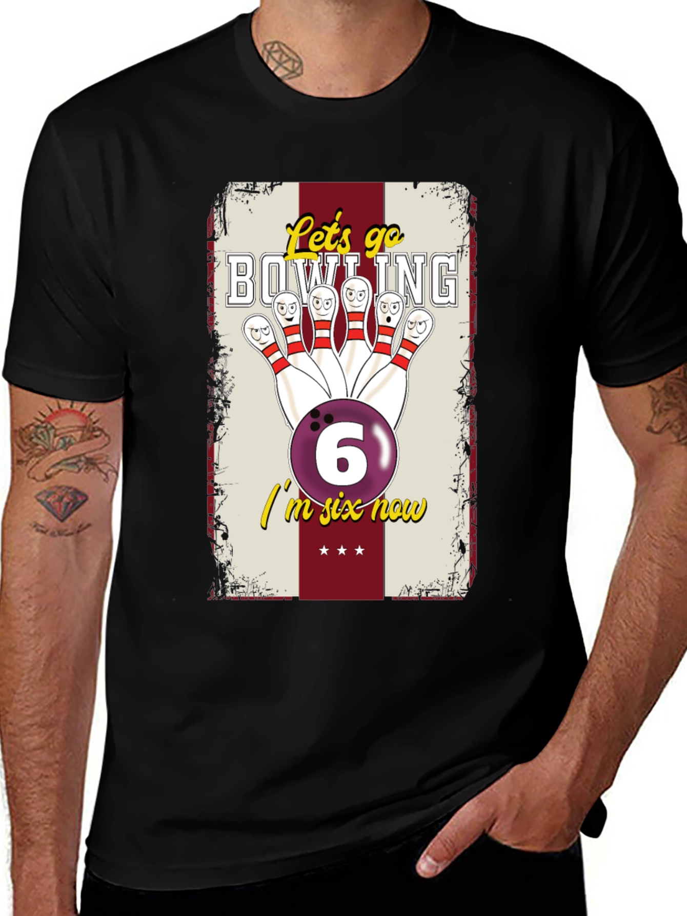 Variant 17 of Bowling Birthday Shirt - "I'm Six Now"