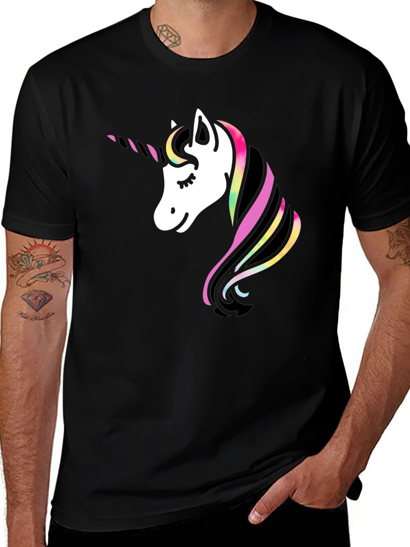Variant 7 of Unicorn Graphic Black T-Shirt