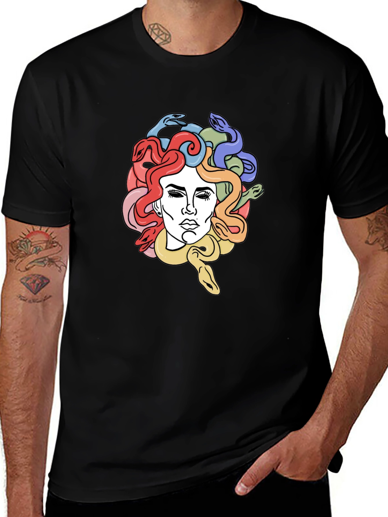 Variant 13 of Medusa Graphic Print Black T-Shirt
